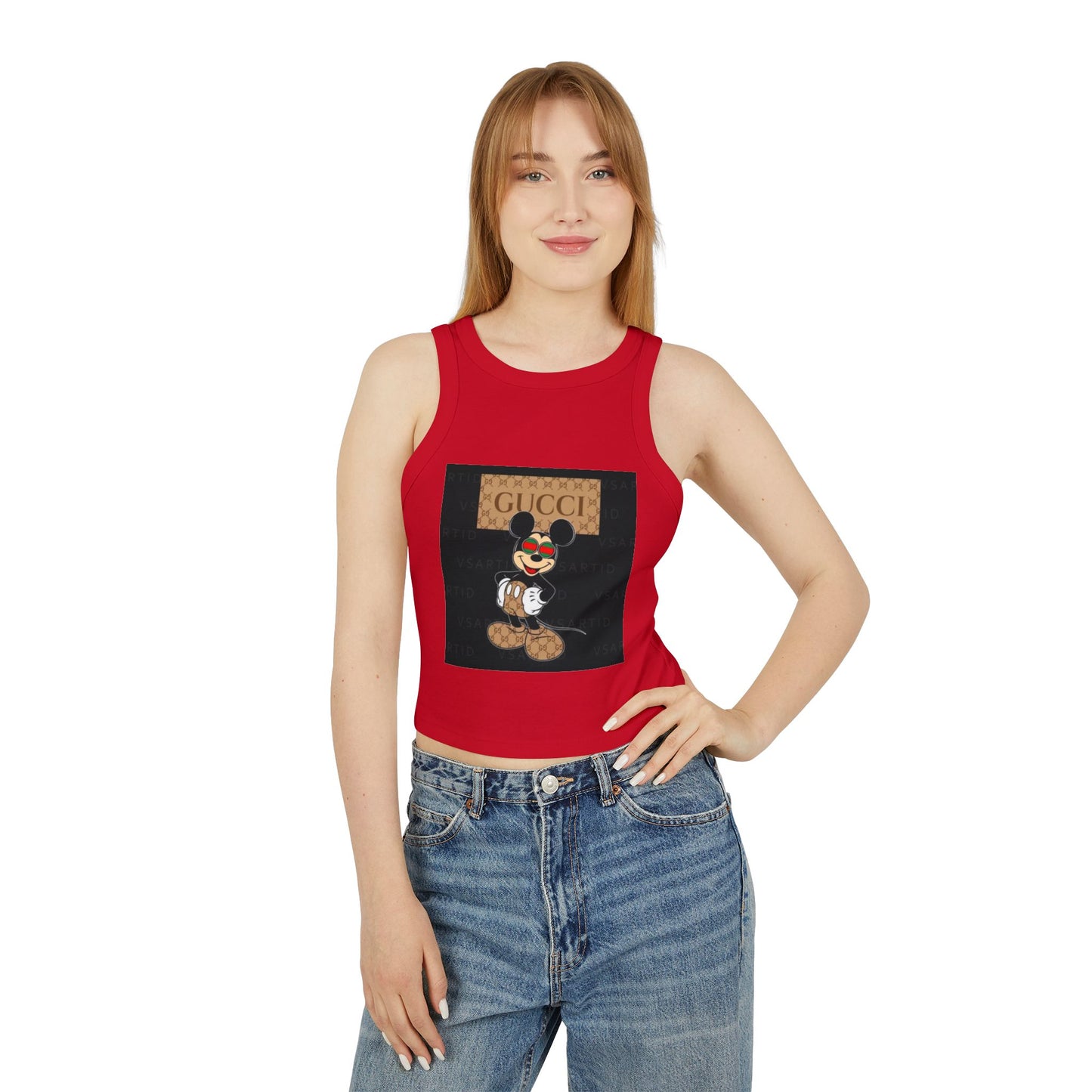 Trendy Women's Micro Rib Racer Tank Top - Stylish and Comfortable for Everyday Wear
