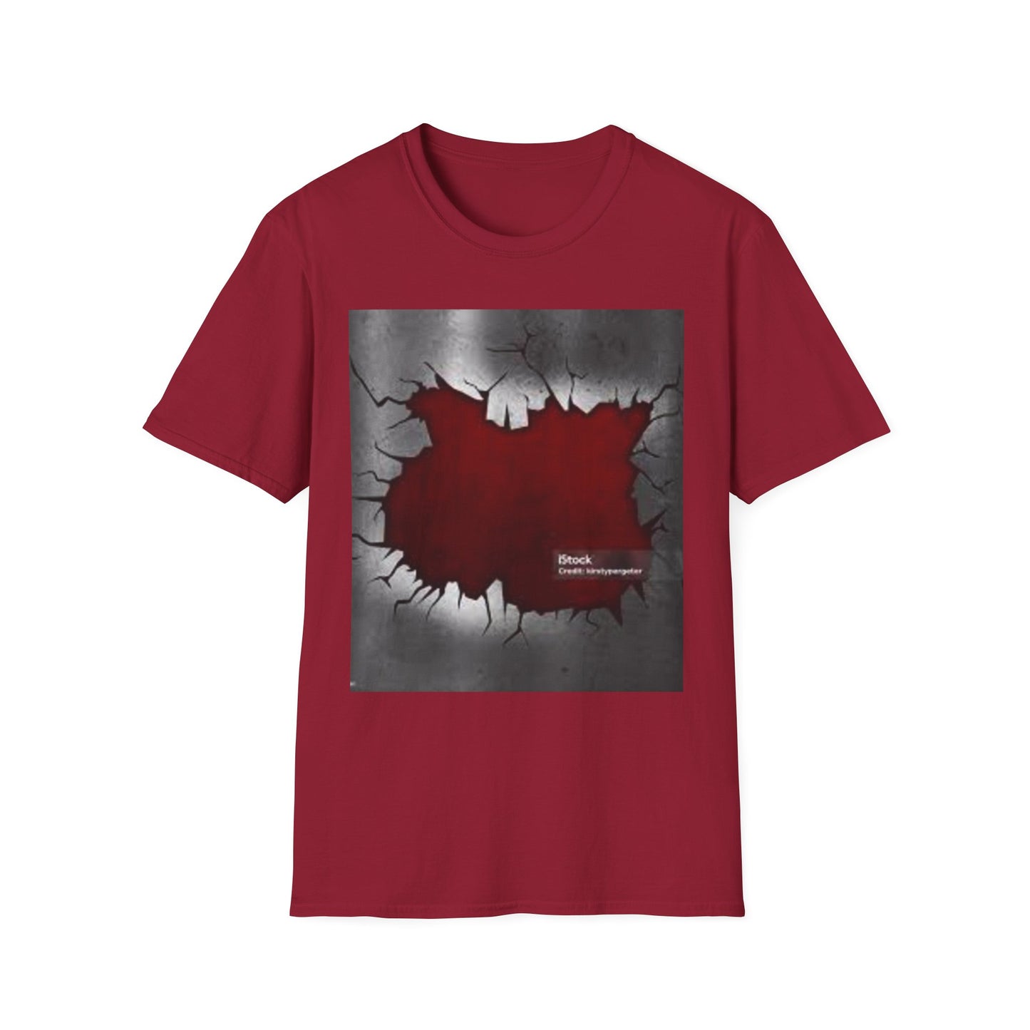 Cracked Wall Unisex Softstyle T-Shirt - Edgy Design for Streetwear Enthusiasts