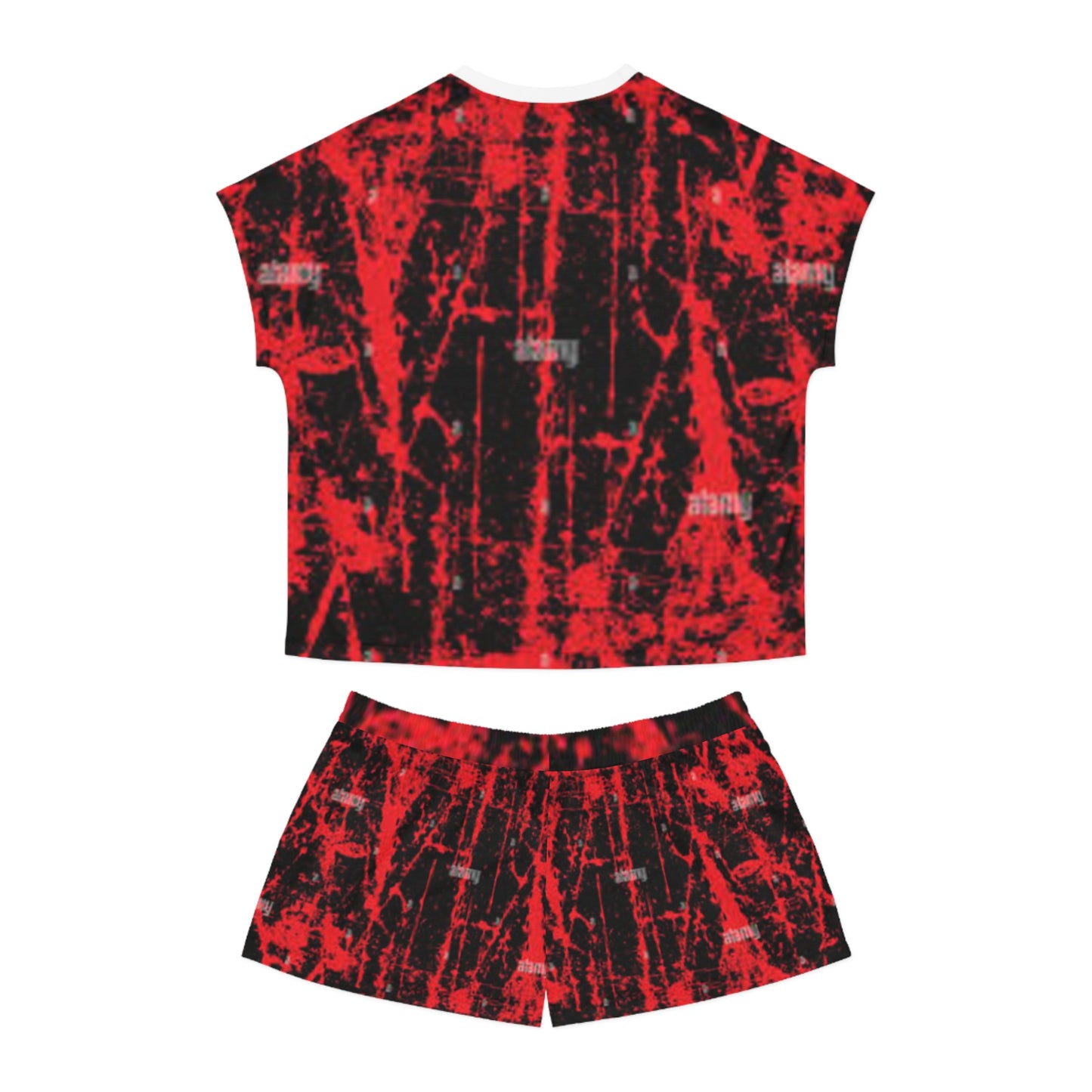 Stylish Red & Black Women's Short Pajama Set