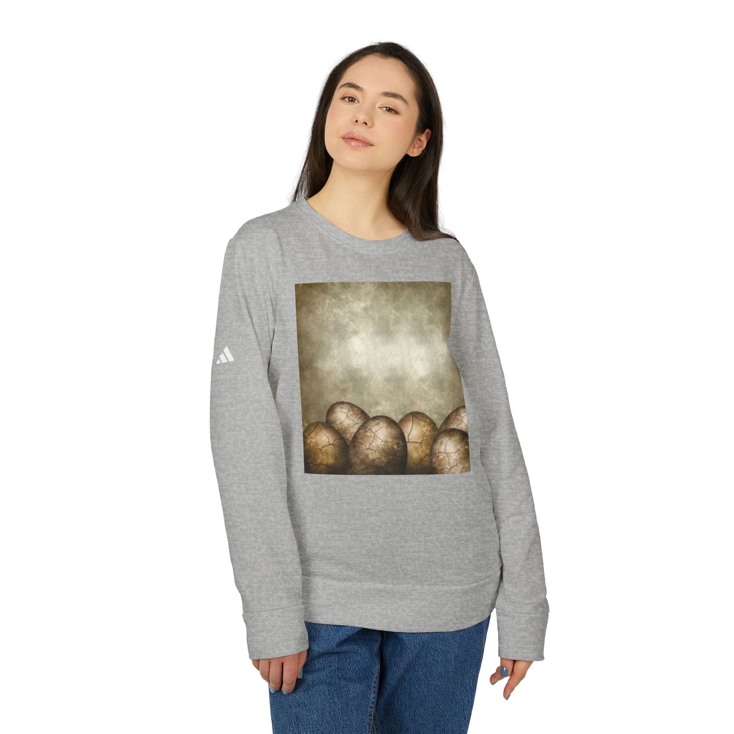 Cozy Artistic Egg Design Unisex Fleece Crewneck Sweatshirt