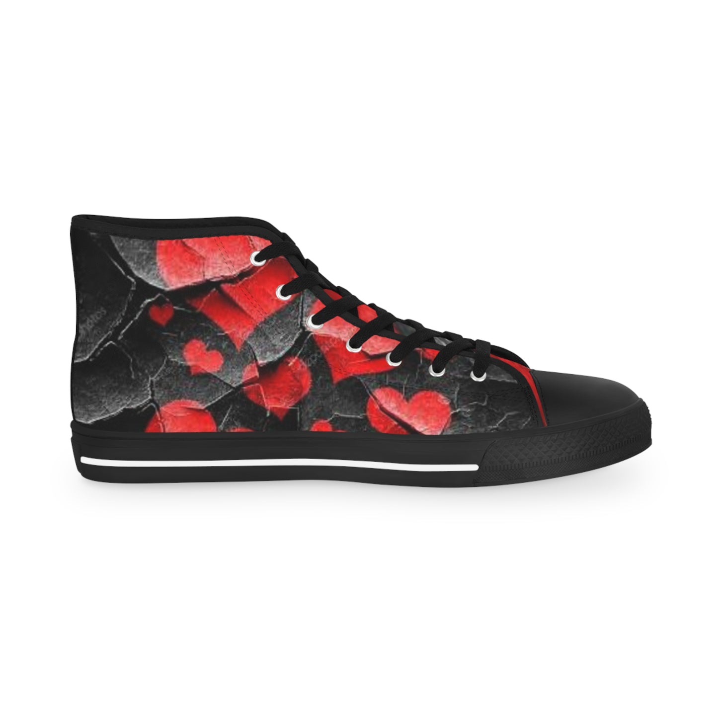 Heart Pattern High Top Sneakers for Men - Stylish Valentine's Day Footwear