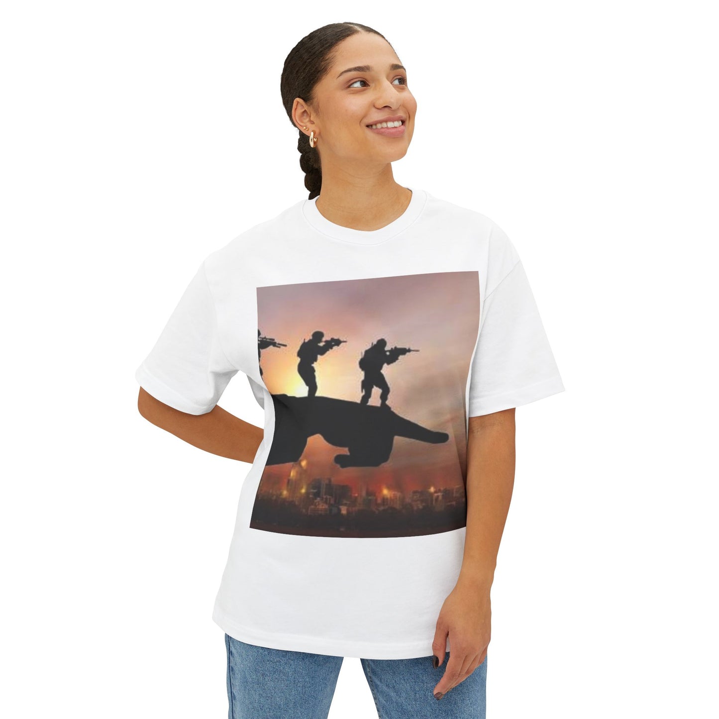 Epic Adventure Unisex Oversized Boxy Tee - Bold Graphic Design