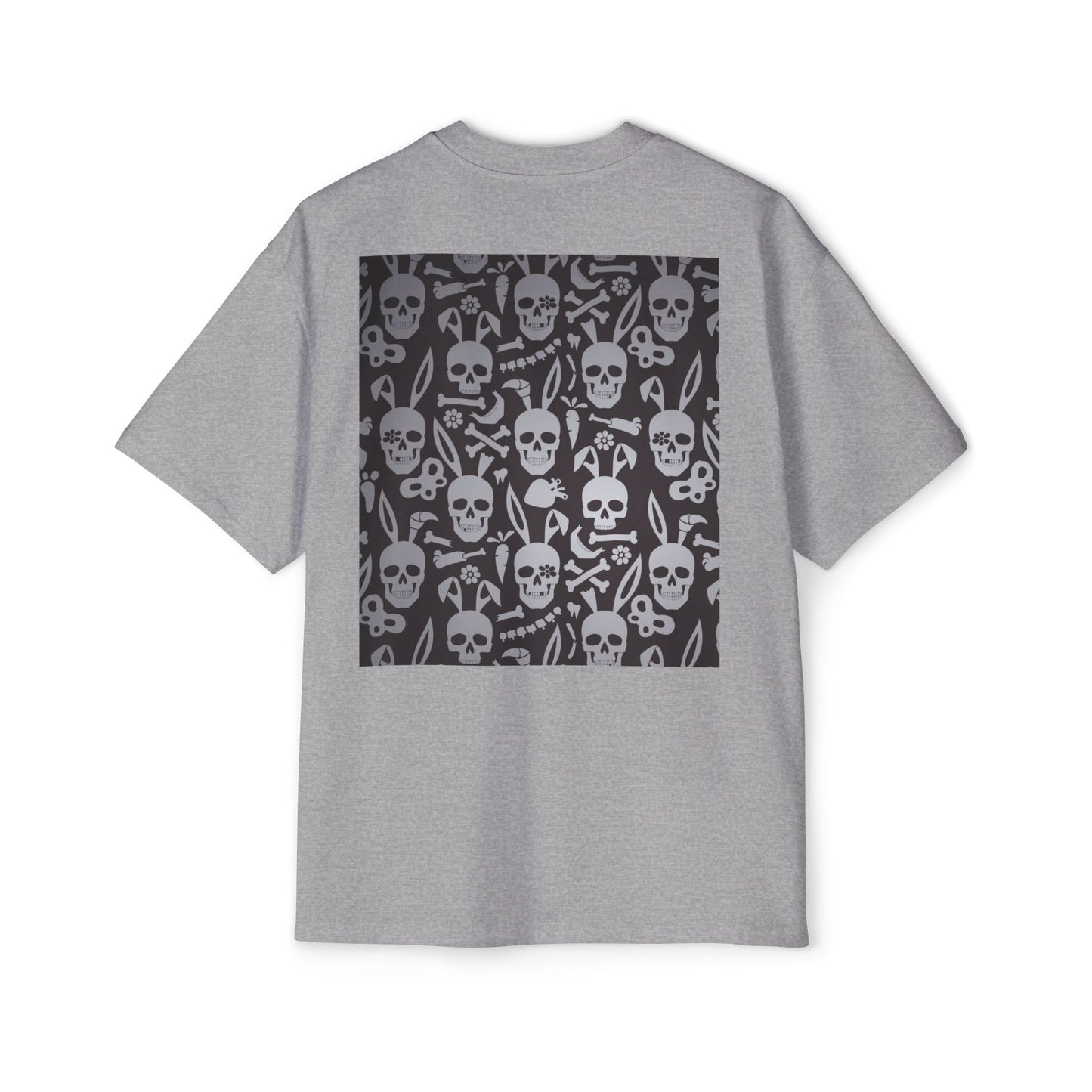 Men's Heavy Oversized Tee - Bold Eagle and Skull Print