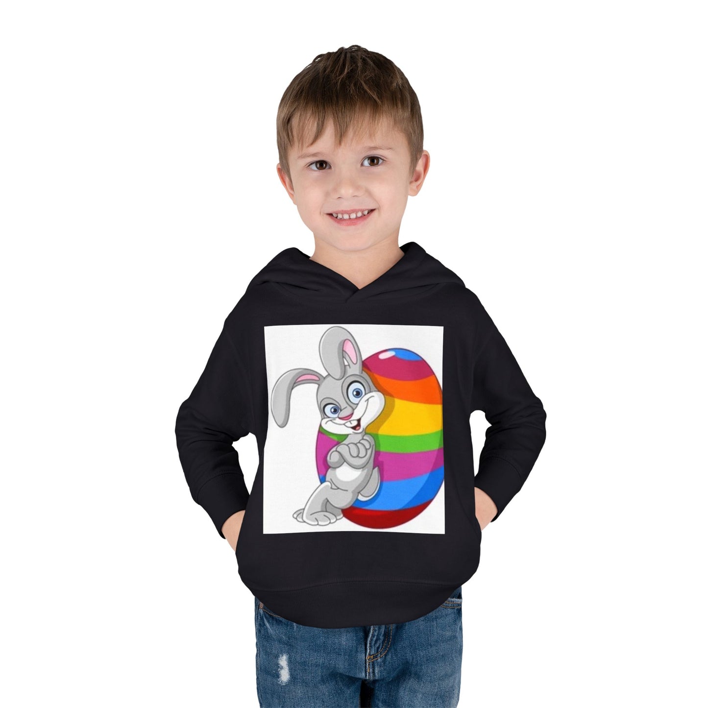 Colorful Easter Bunny Toddler Pullover Hoodie