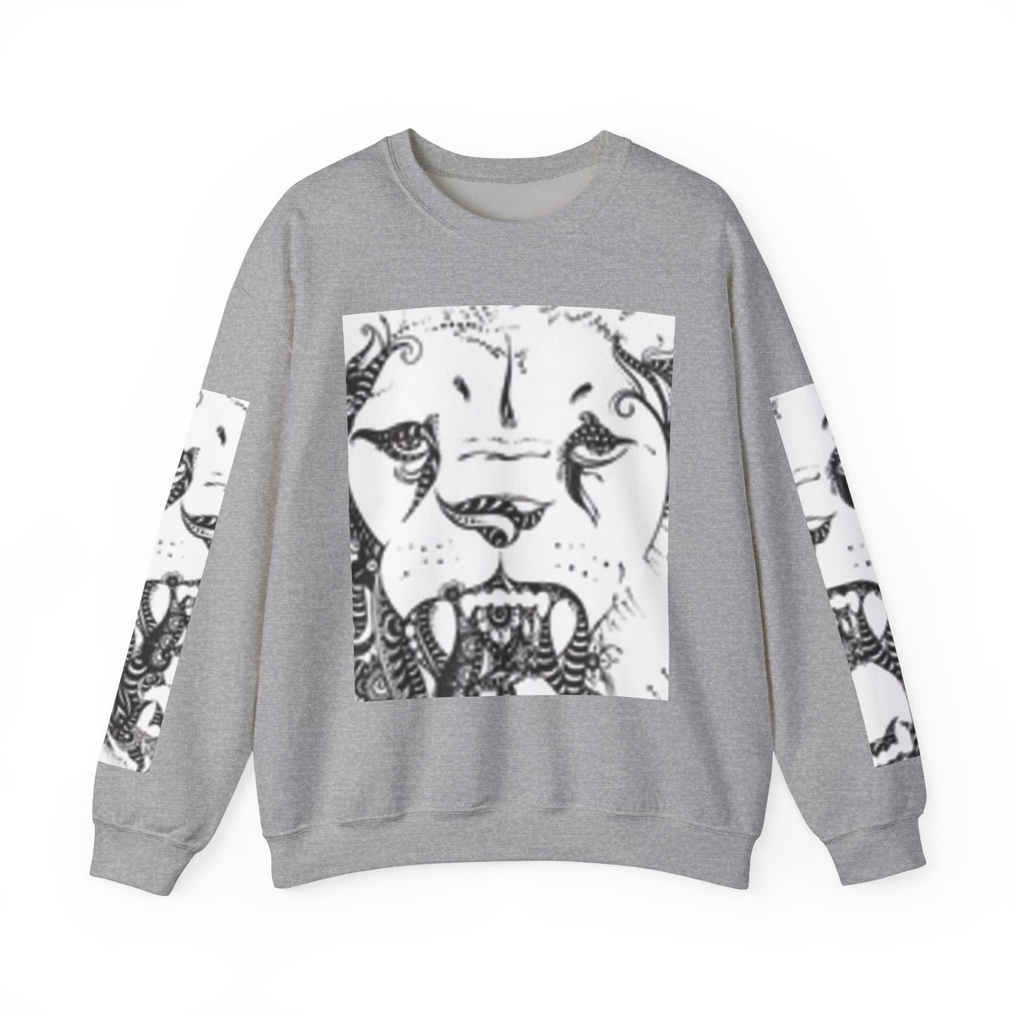 Wild Spirit Lion Graphic Crewneck Sweatshirt | Unisex Heavy Blend
