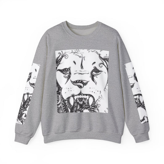 Wild Spirit Lion Graphic Crewneck Sweatshirt | Unisex Heavy Blend