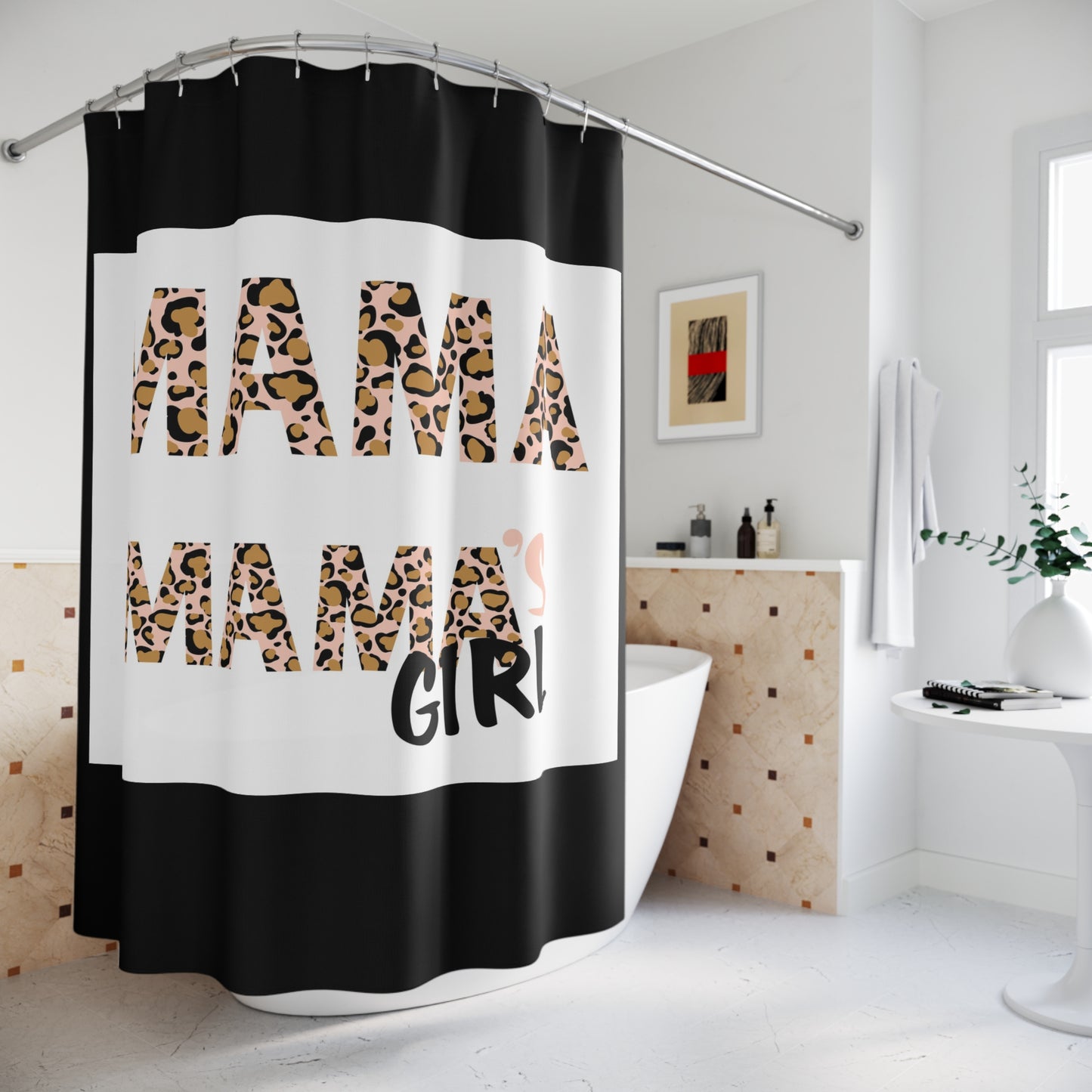 Mama's Girl Animal Print Shower Curtain - Chic Bathroom Decor