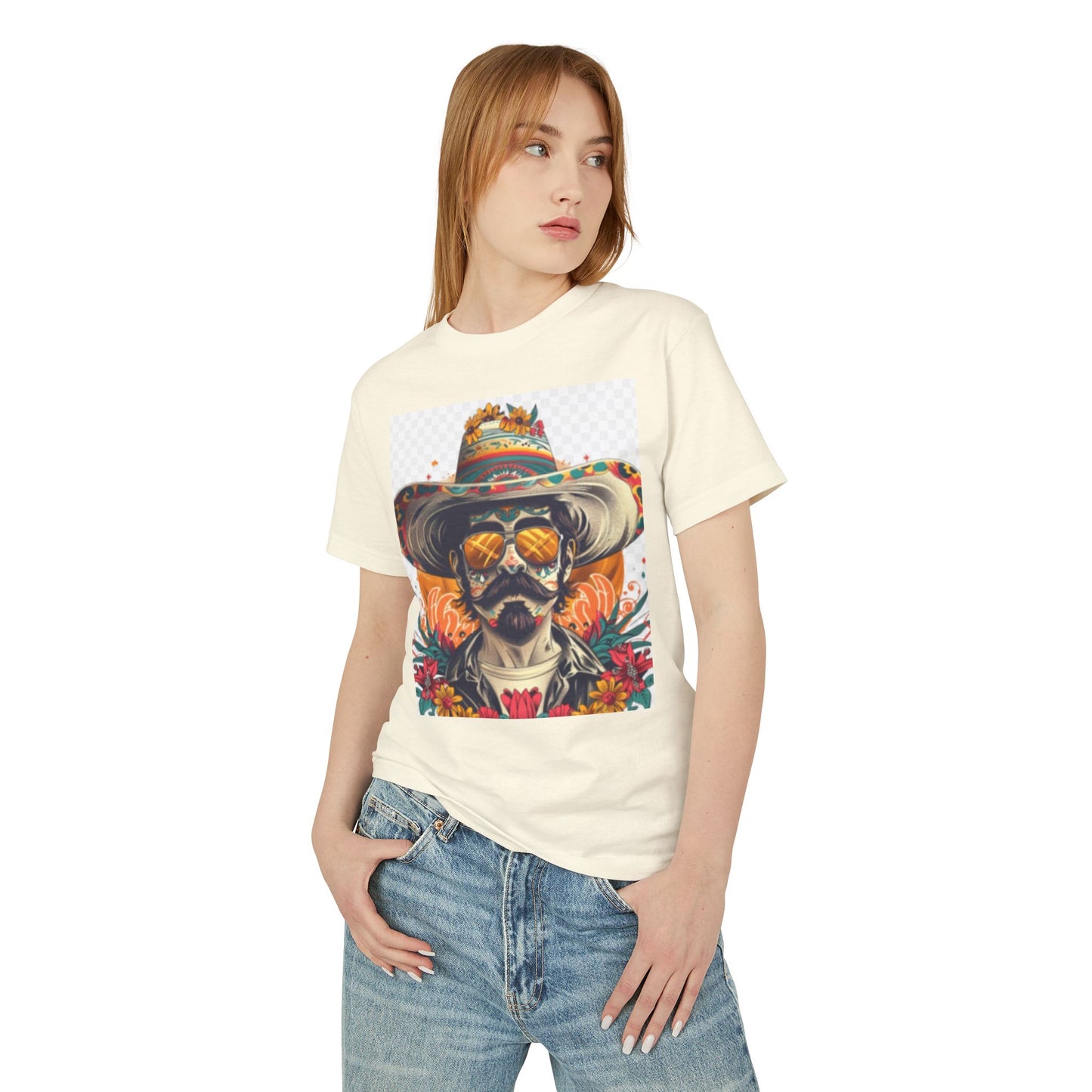 Day of the Dead Heavyweight Cotton Tee - Vintage Skull Design