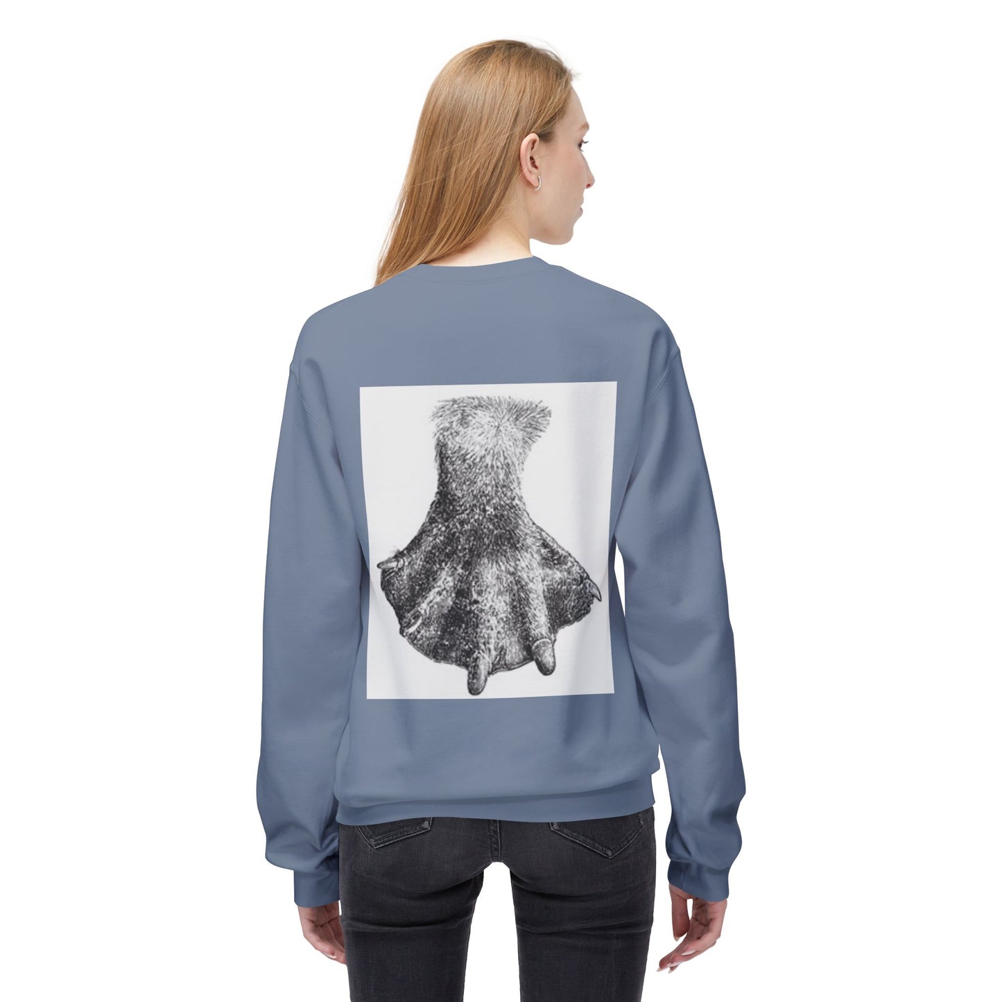 Artistic Fleece Crewneck Sweatshirt with Unique Dress Design
