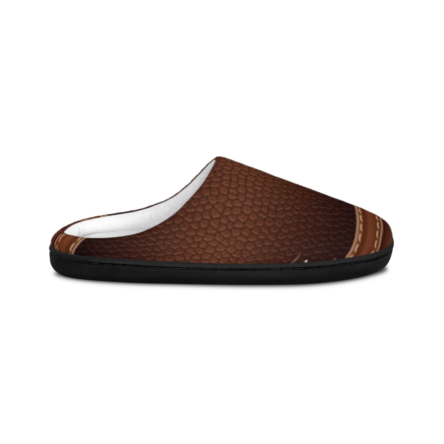 Stylish Brown Leather Indoor Slippers for Men - Comfy House Shoes