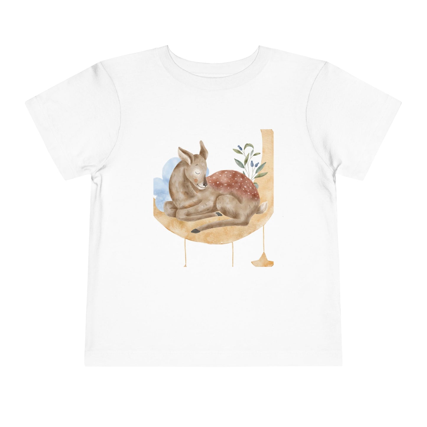 Whimsical Fawn Toddler Tee - Cute Short Sleeve Shirt for Kids