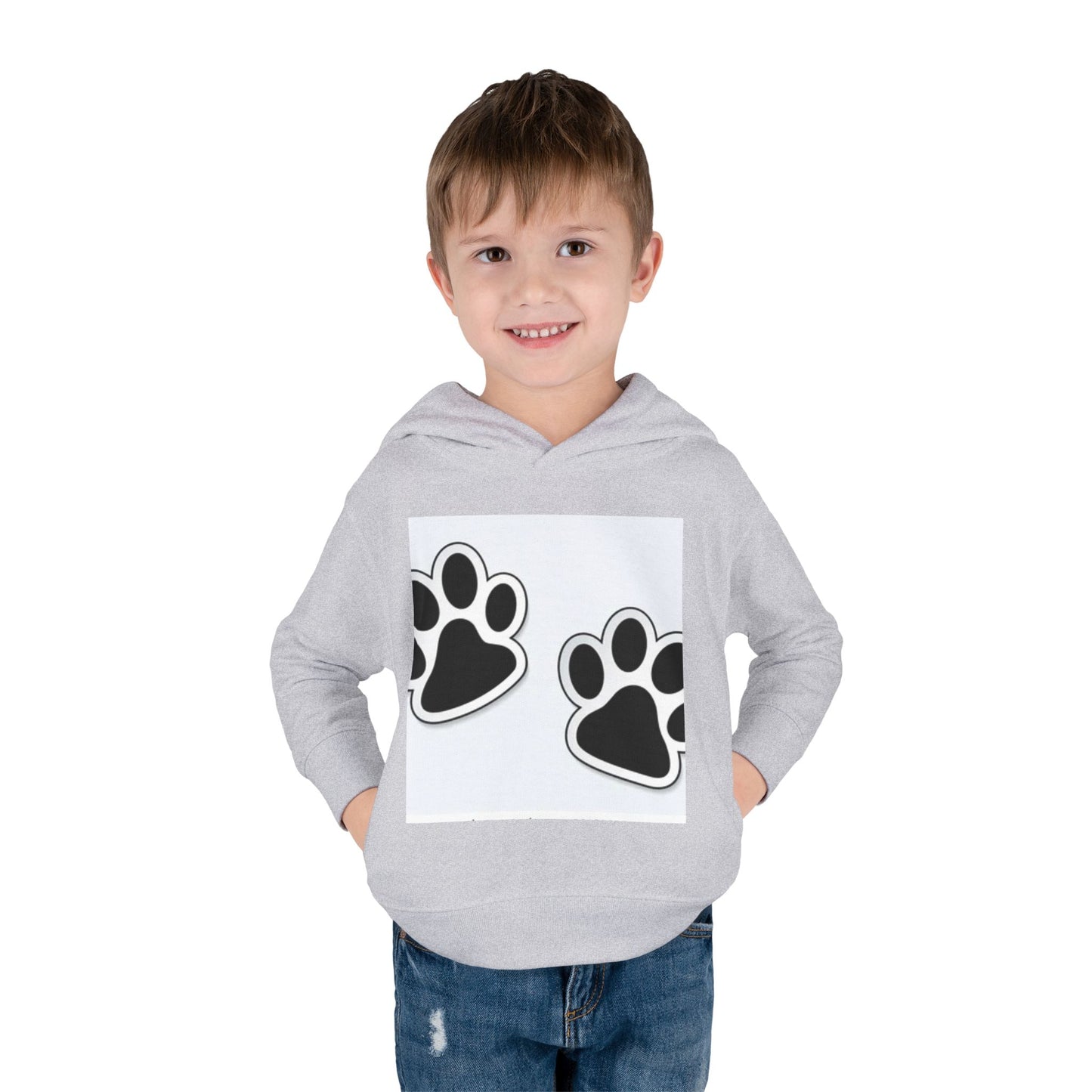 Wildlife Pattern Toddler Pullover Fleece Hoodie - Playful Animal Design for Kids