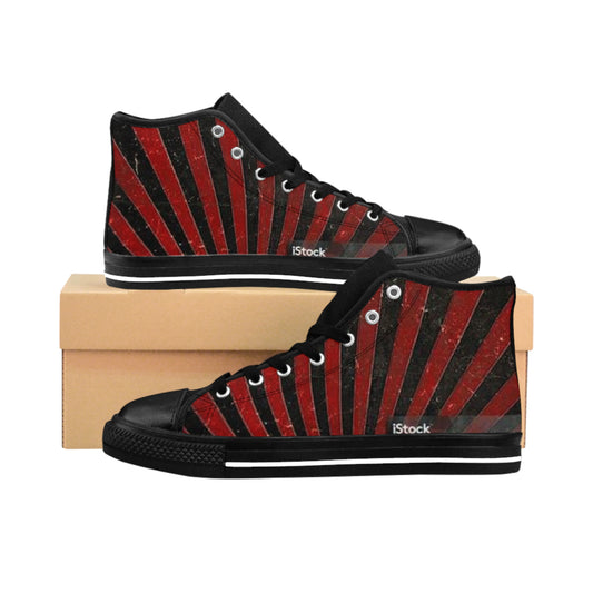 Retro Striped High Top Sneakers for Stylish Men