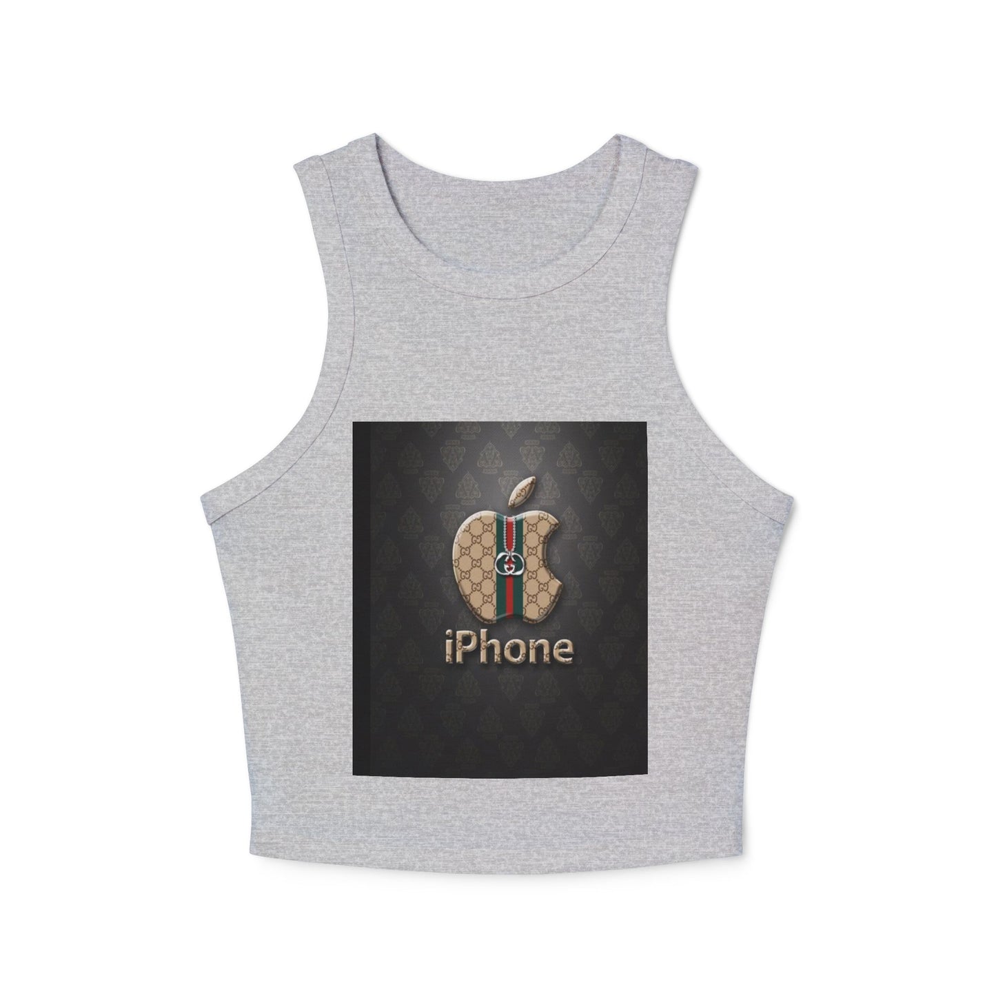 Stylish Women's Micro Rib Racer Tank Top with Logo Design