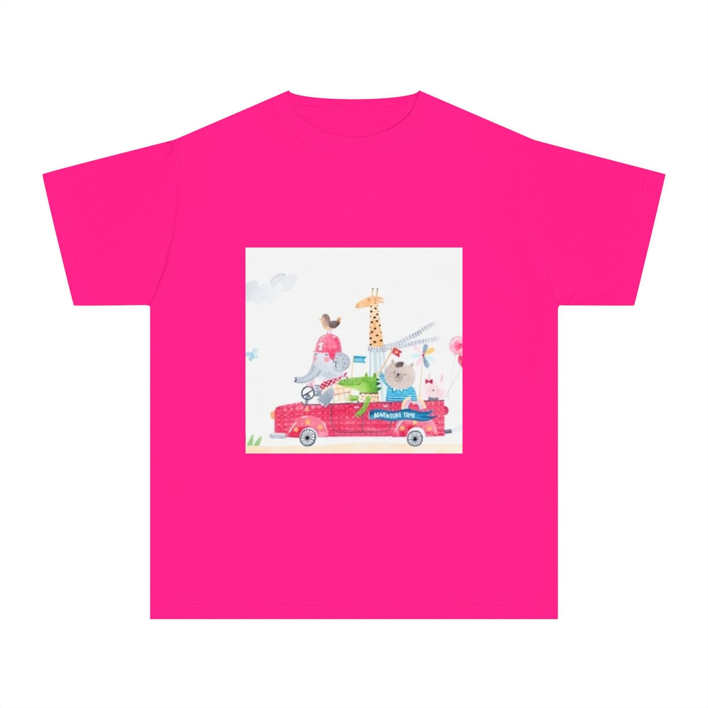 Fun Animal Adventure Youth Midweight Tee - Colorful Kids Tee for Playtime