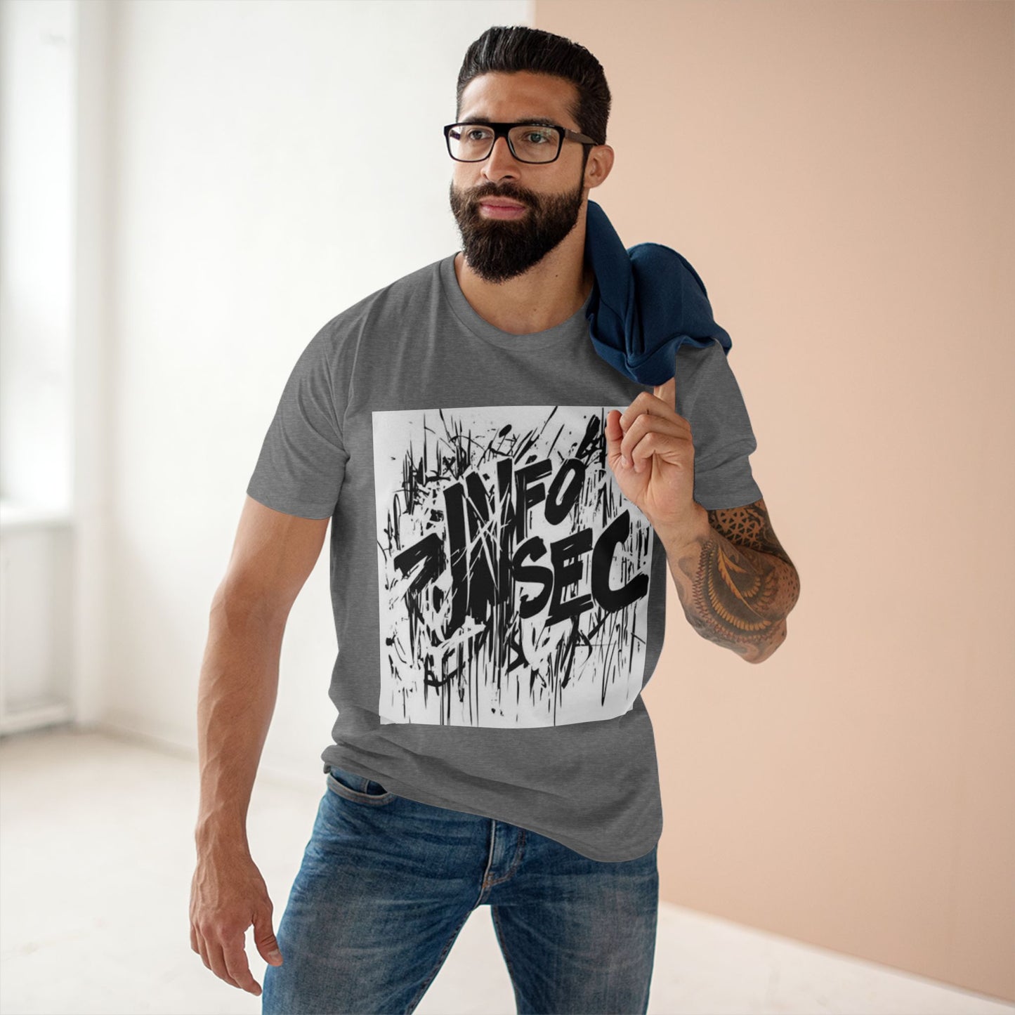 Trendy Graphic Tee with 'INFO SEC' Design – Perfect for Casual Wear or Cybersecurity Fans