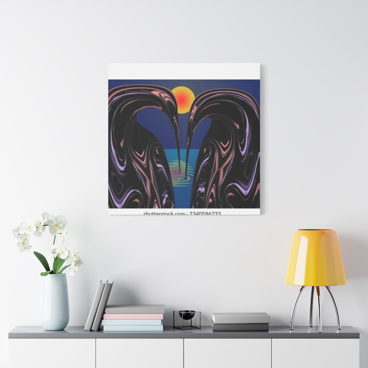 Romantic Abstract Canvas Art - Heart-Shaped Design for Home Decor