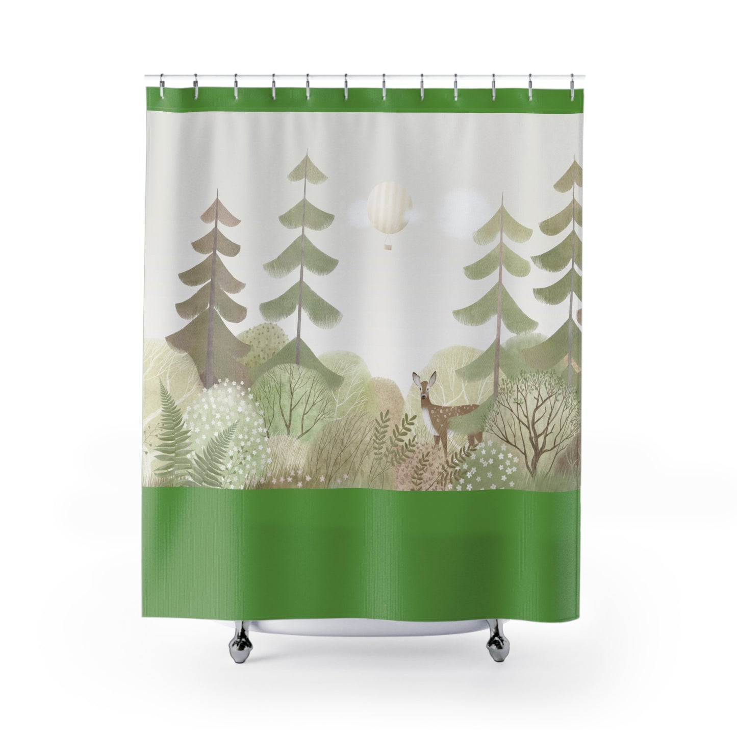 Whimsical Forest Adventure Shower Curtain – Nature-Inspired Bathroom Décor