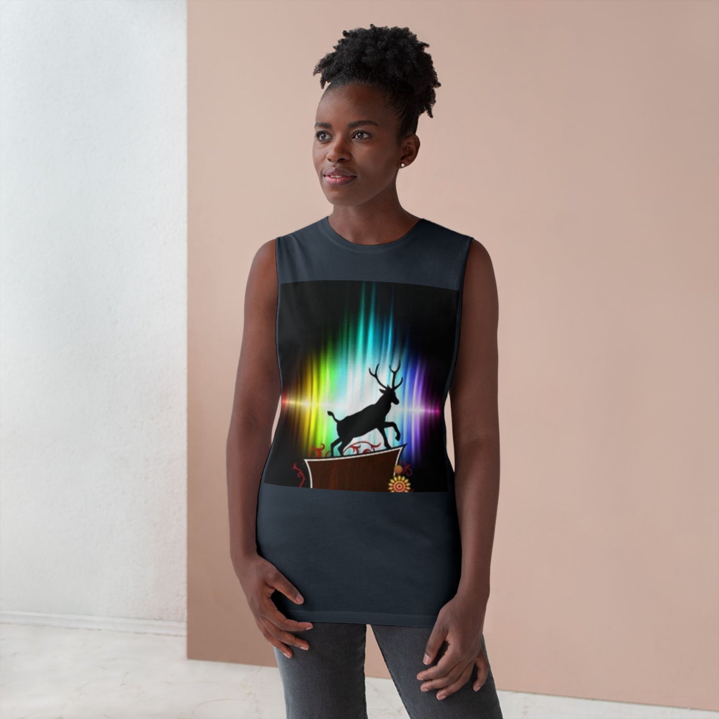 Unisex Artistic Spiderweb & Eagle Tank Top - Unique Graphic Sleeveless Tee for Nature Lovers