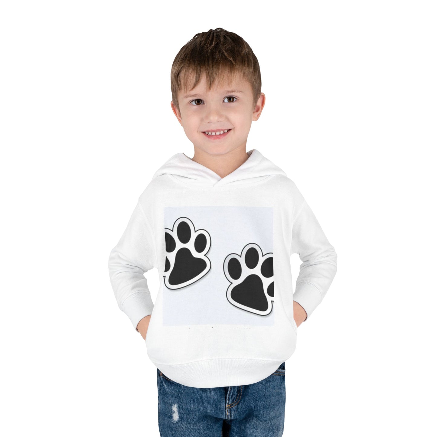 Wildlife Pattern Toddler Pullover Fleece Hoodie - Playful Animal Design for Kids