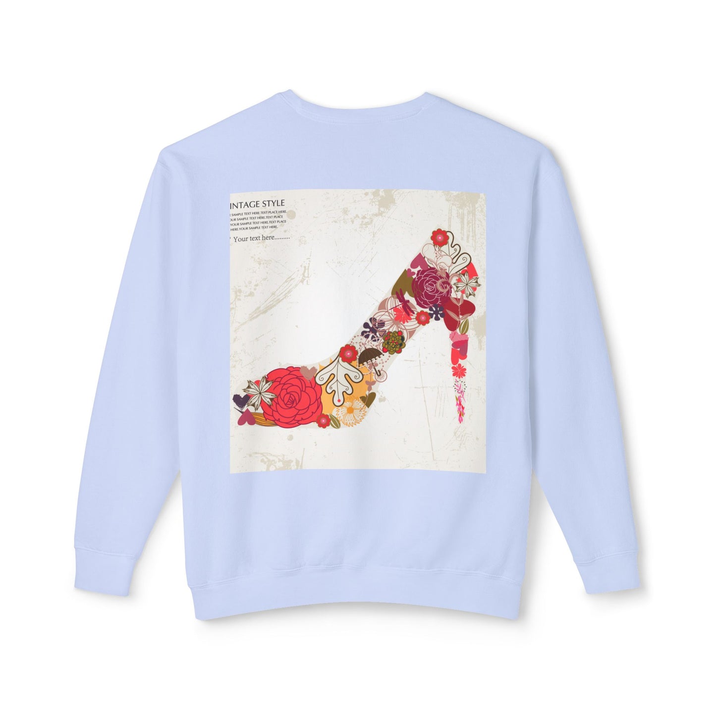 Vintage Floral High Heel Unisex Crewneck Sweatshirt | Stylish & Comfortable