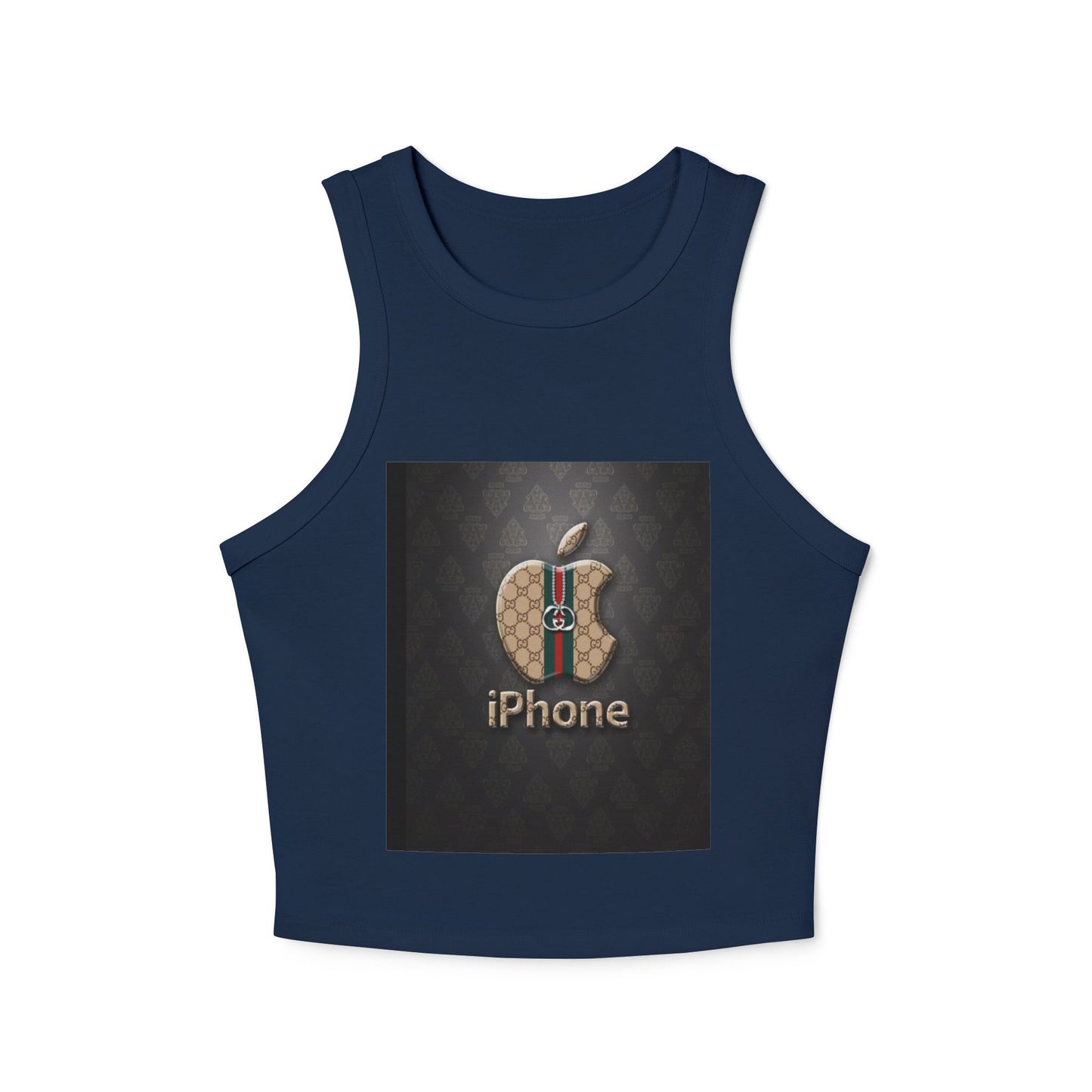 Stylish Women's Micro Rib Racer Tank Top with Logo Design