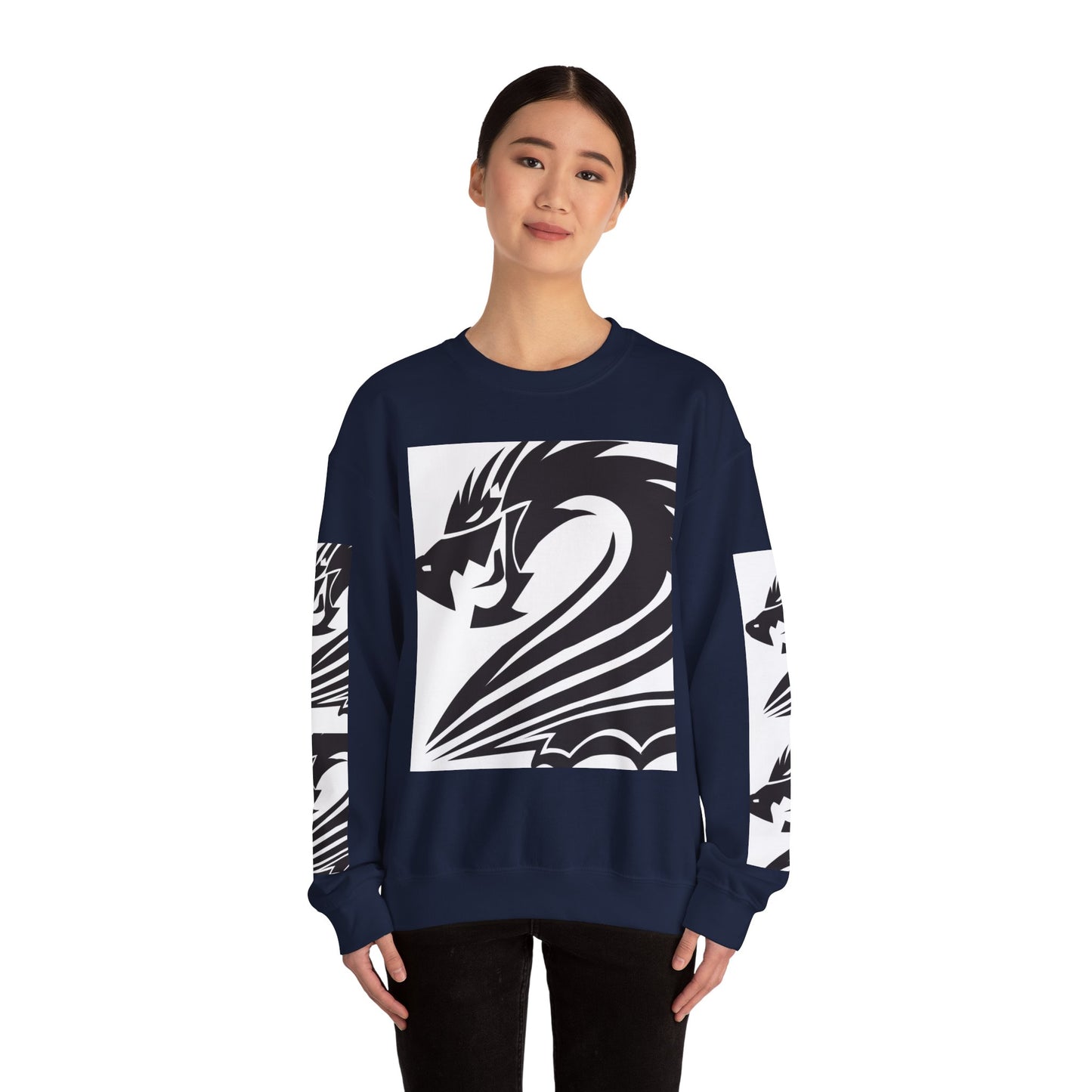 Dragon Graphic Unisex Heavy Blend Sweatshirt - Cozy and Stylish for Fantasy Enthusiasts