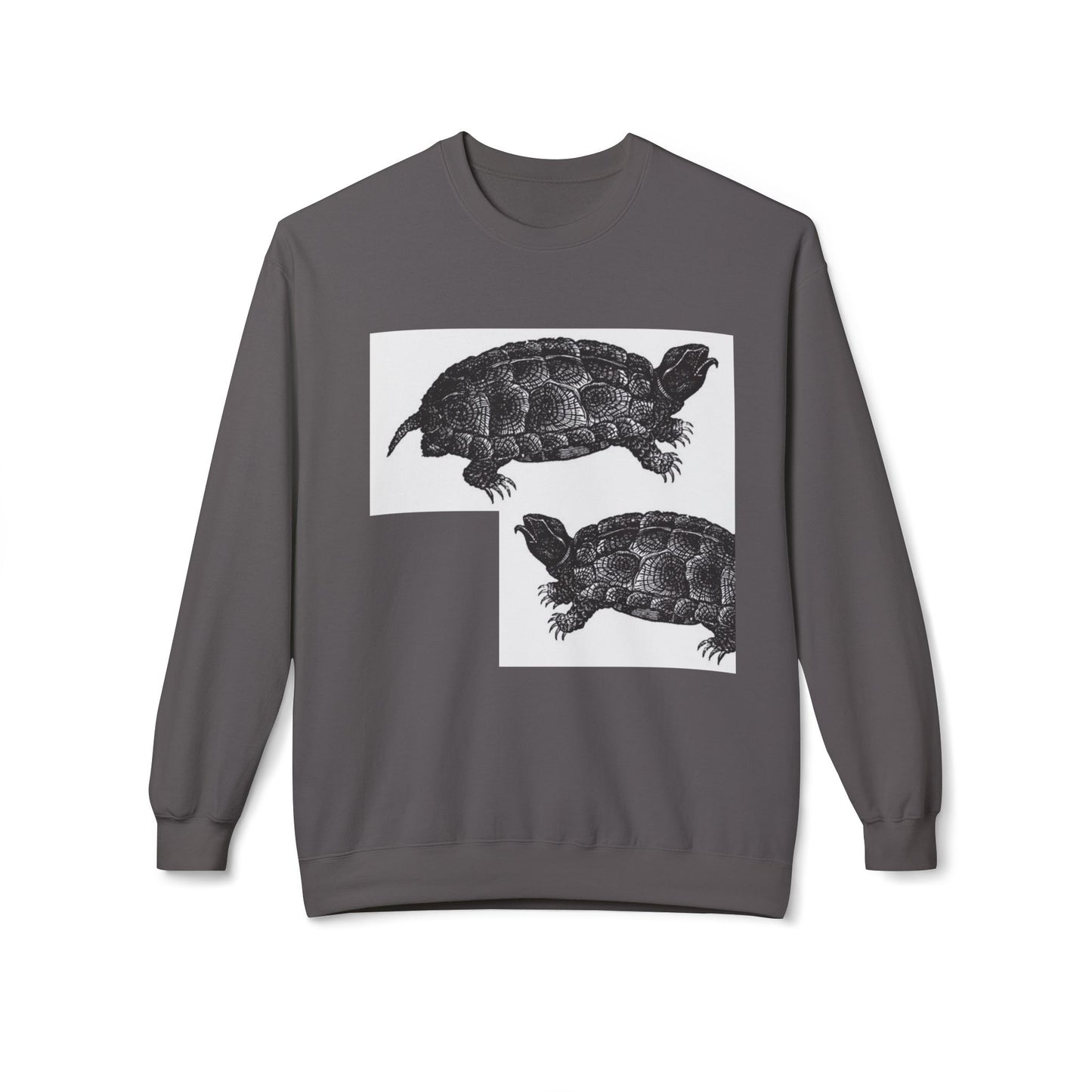 Vintage Turtle Graphic Fleece Crewneck Sweatshirt