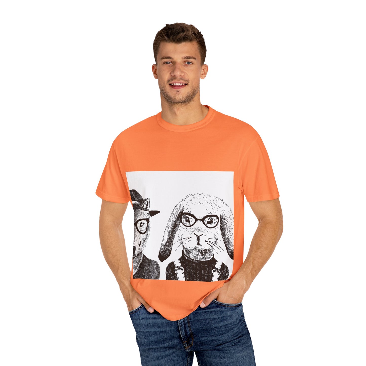 Whimsical Animals Graphic T-Shirt - Cool Fox & Panda Design