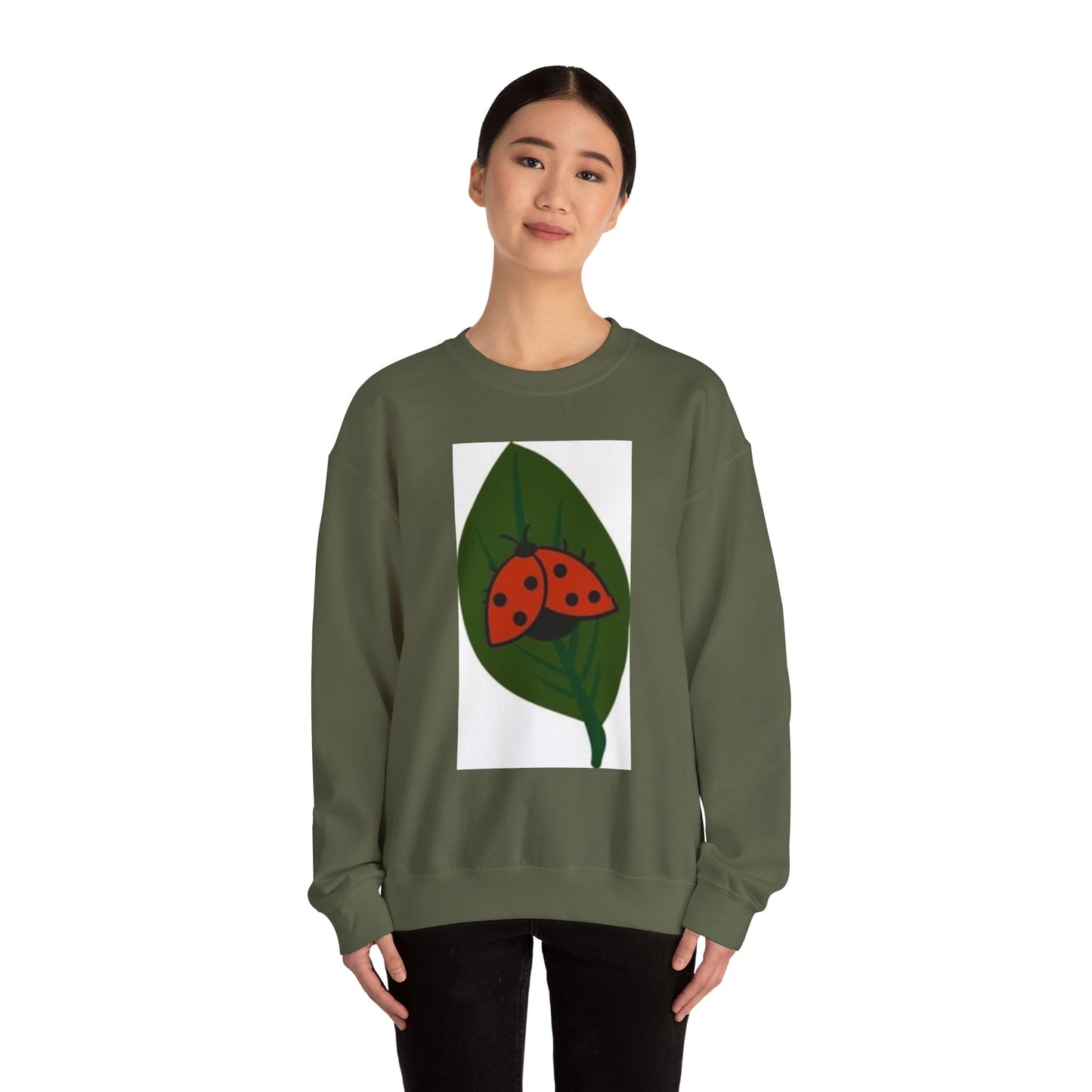 Ladybug Leaf Unisex Crewneck Sweatshirt - Cozy & Eco-Friendly