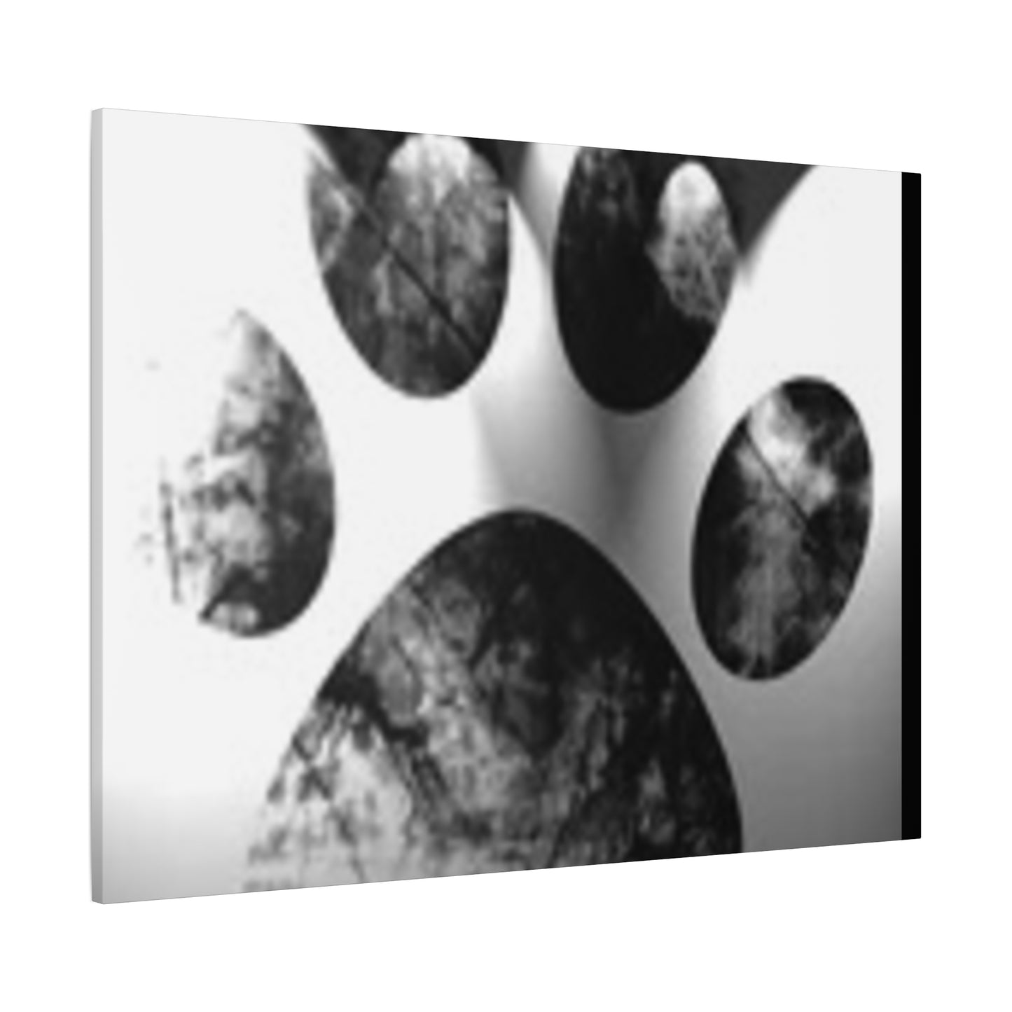 Black Paw Print Canvas Art - Modern Animal Decor for Pet Lovers