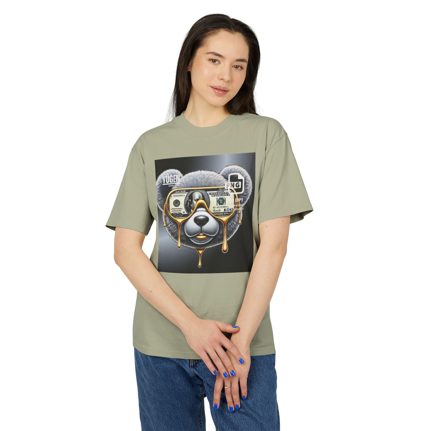 Cool Panda Money Art Unisex Heavy Faded Tee