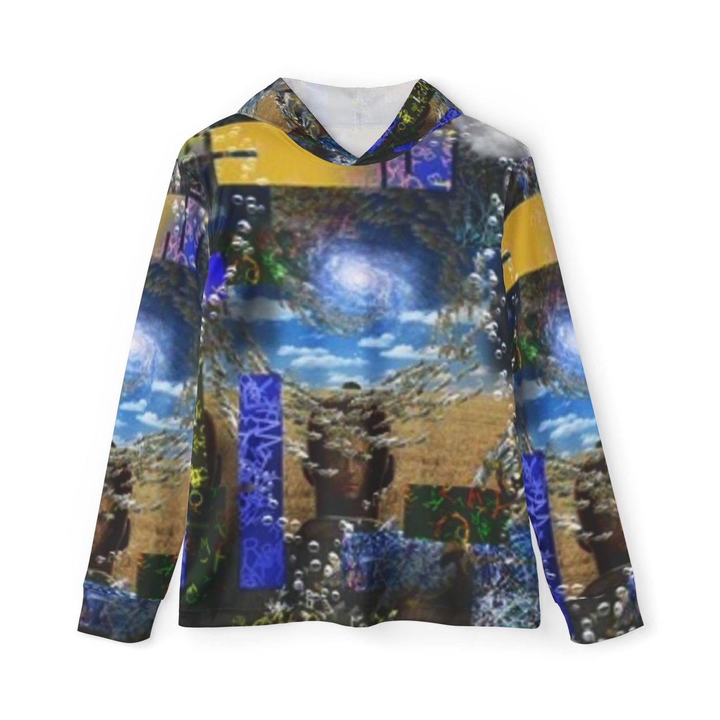 Men's Artistic Sports Hoodie - Unique Warmup Design for Athletes