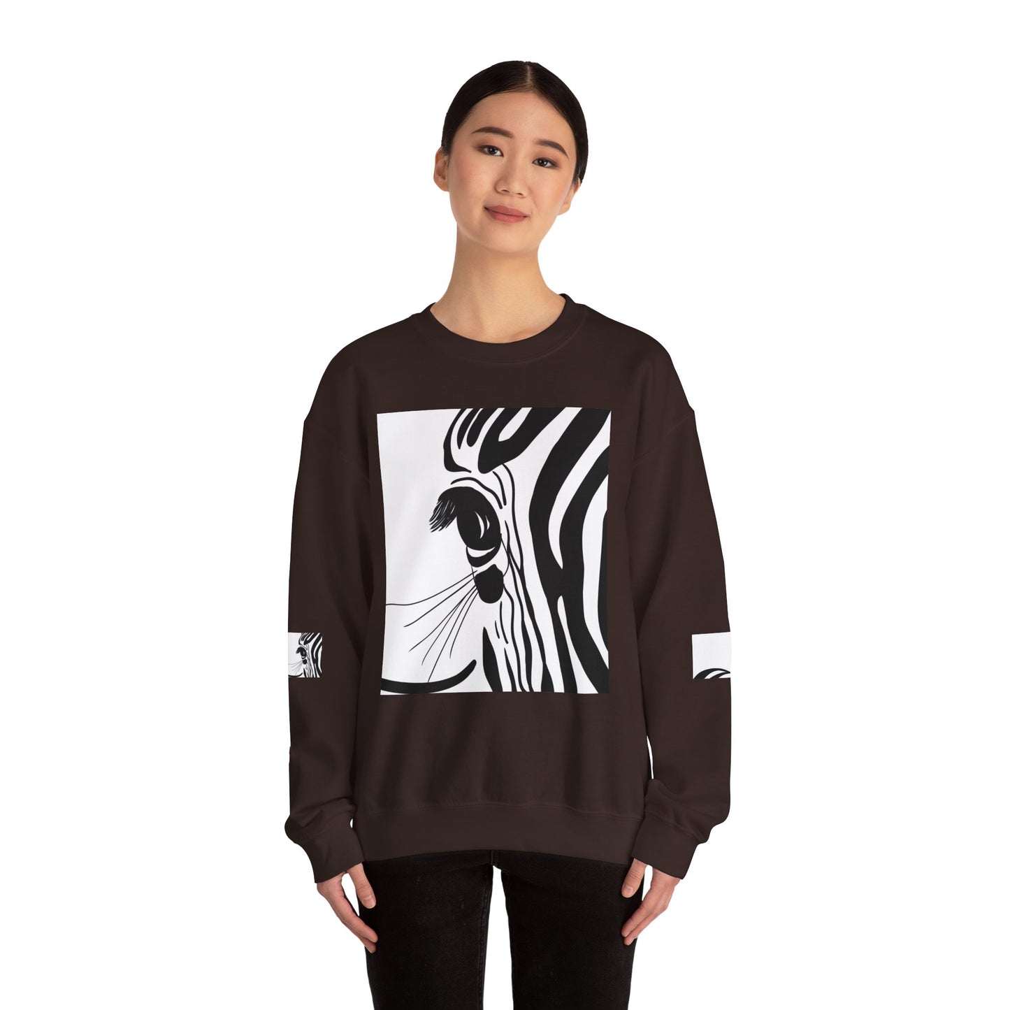 Artistically Designed Zebra Crewneck Sweatshirt - Perfect for Nature Lovers