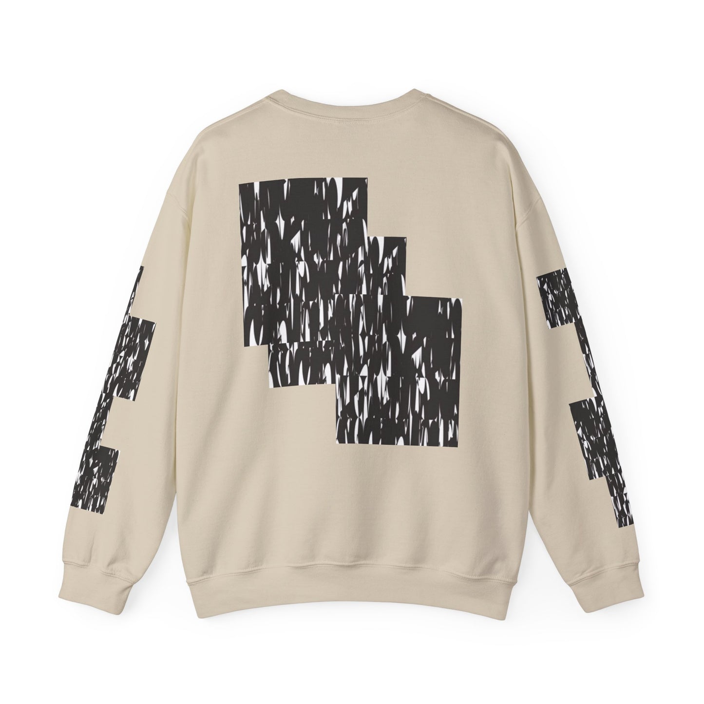 Trendy Graphic Crewneck Sweatshirt | Modern Abstract Black & White Design