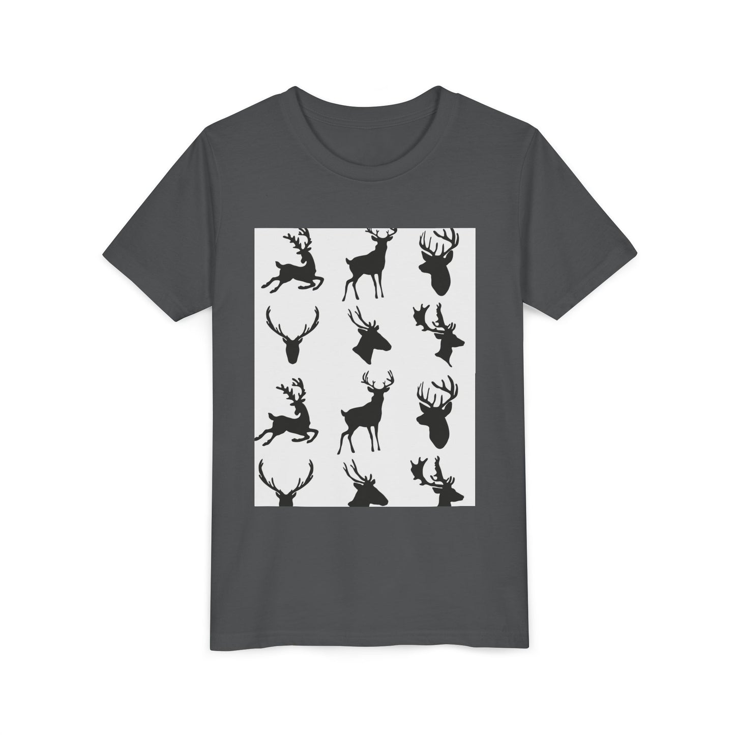 Youth Short Sleeve Tee - Stylish Reindeer Silhouettes for Winter Celebrations