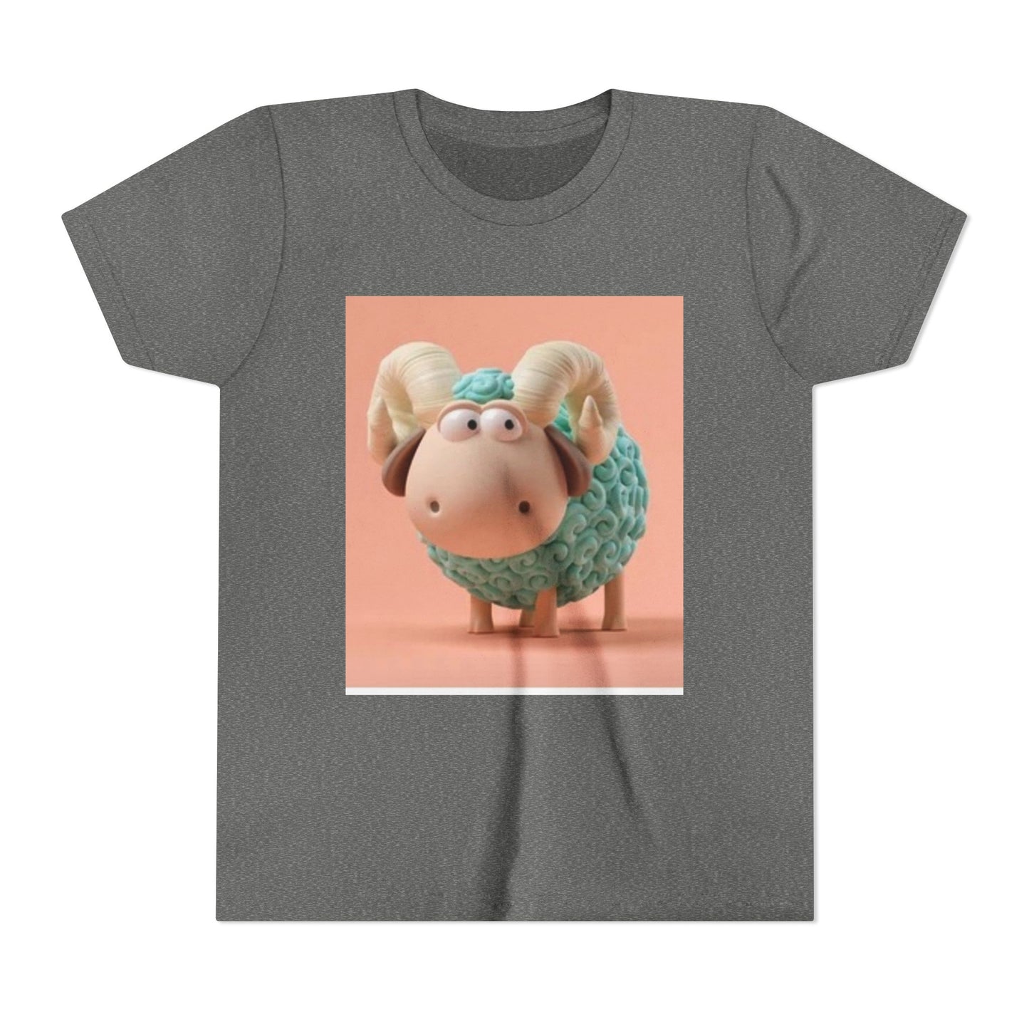 Cute Cartoon Sheep Youth Short Sleeve Tee - Fun and Whimsical Kids Shirt