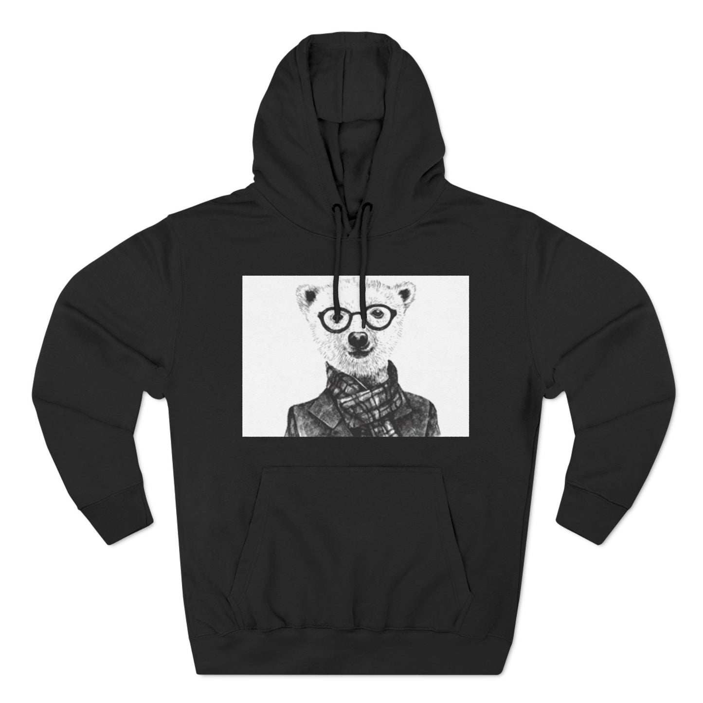 Cute Polar Bear Hoodie - Cozy Fleece with Glasses Design