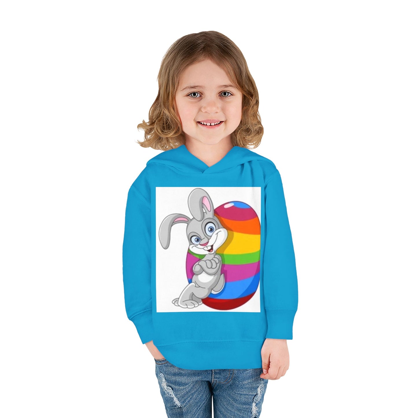 Colorful Easter Bunny Toddler Pullover Hoodie