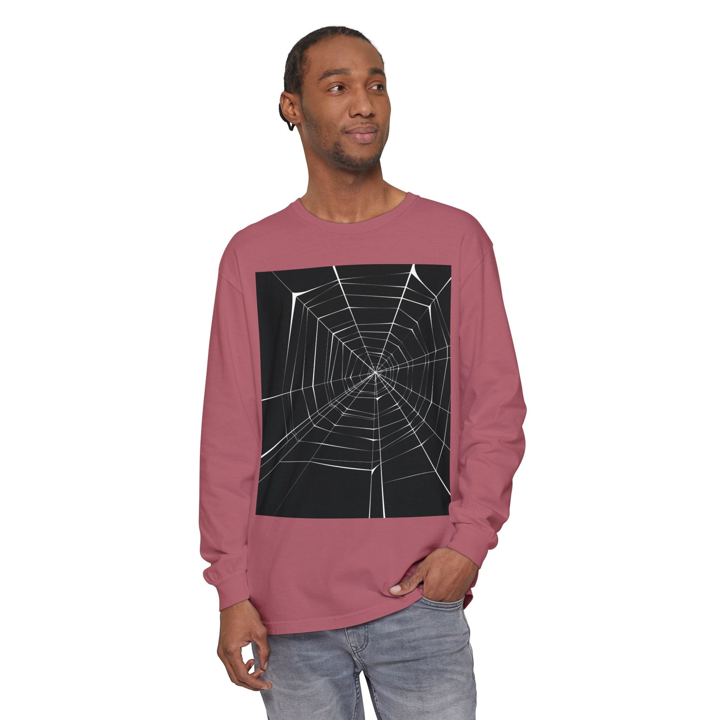 Spooky Spiderweb Long Sleeve T-Shirt - Unisex Halloween Apparel