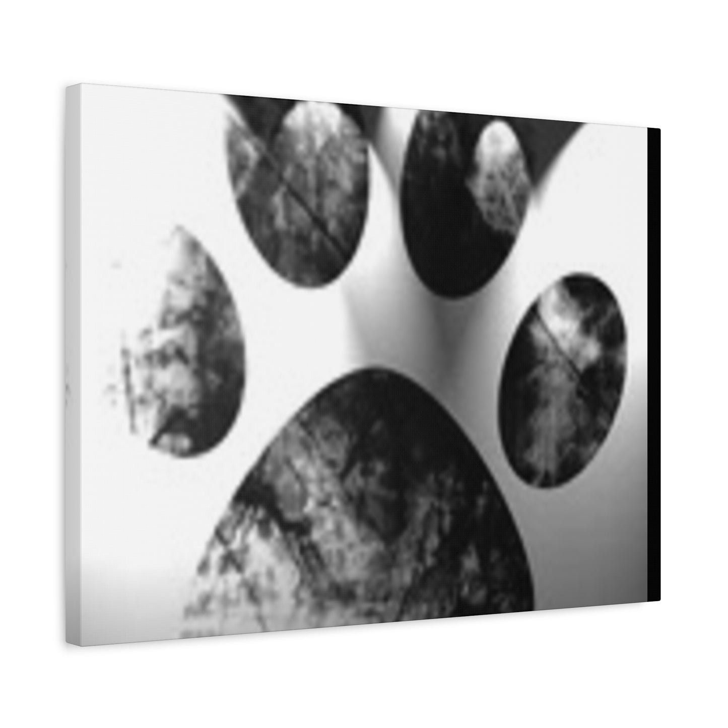 Black Paw Print Canvas Art - Modern Animal Decor for Pet Lovers