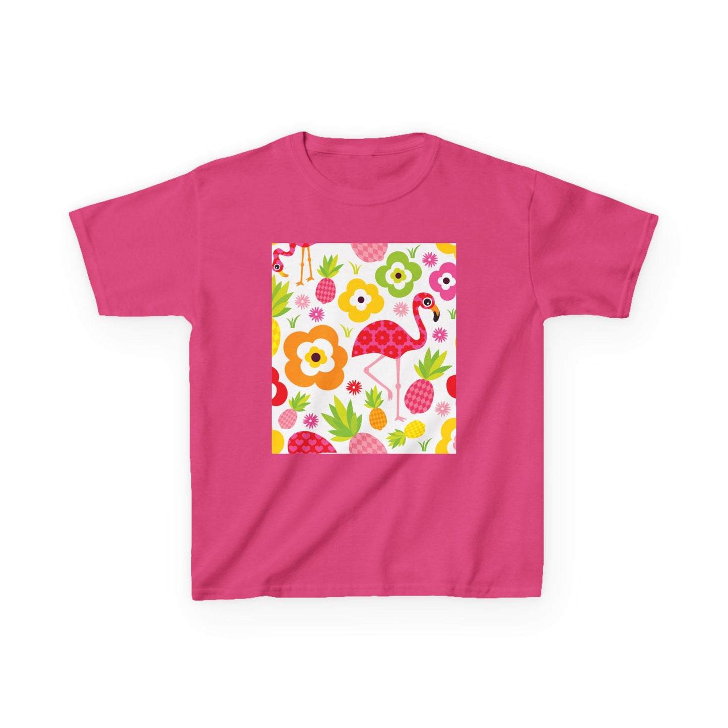 Kids Tropical Flamingo Tee - Fun & Colorful Cotton Shirt for Summer Adventures
