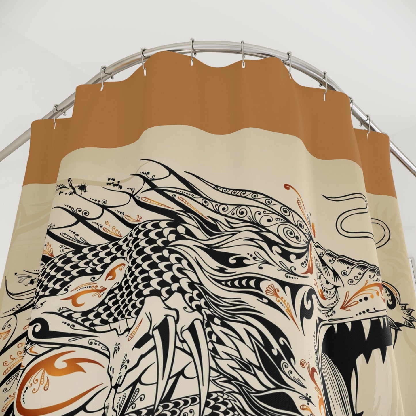Dragon-Inspired Art Shower Curtain - Bold & Elegant Bath Decor