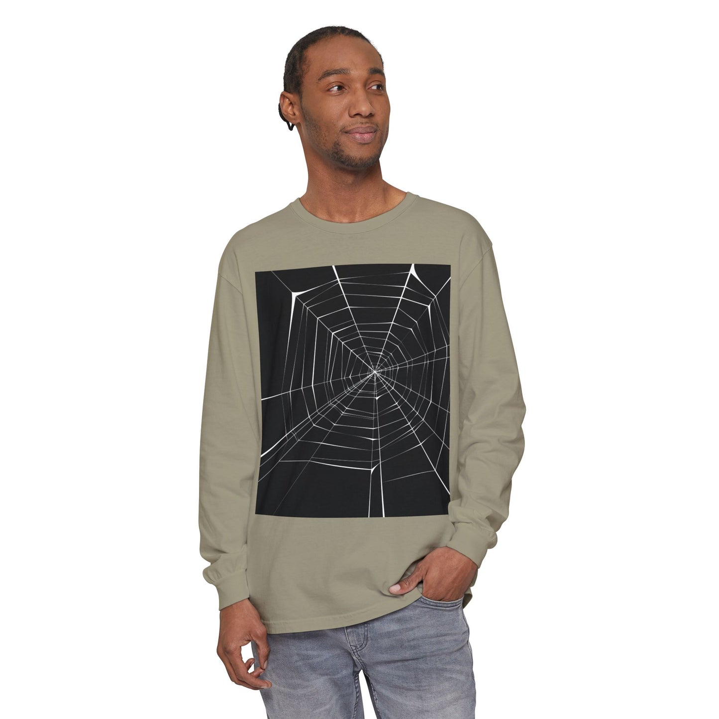 Spooky Spiderweb Long Sleeve T-Shirt - Unisex Halloween Apparel