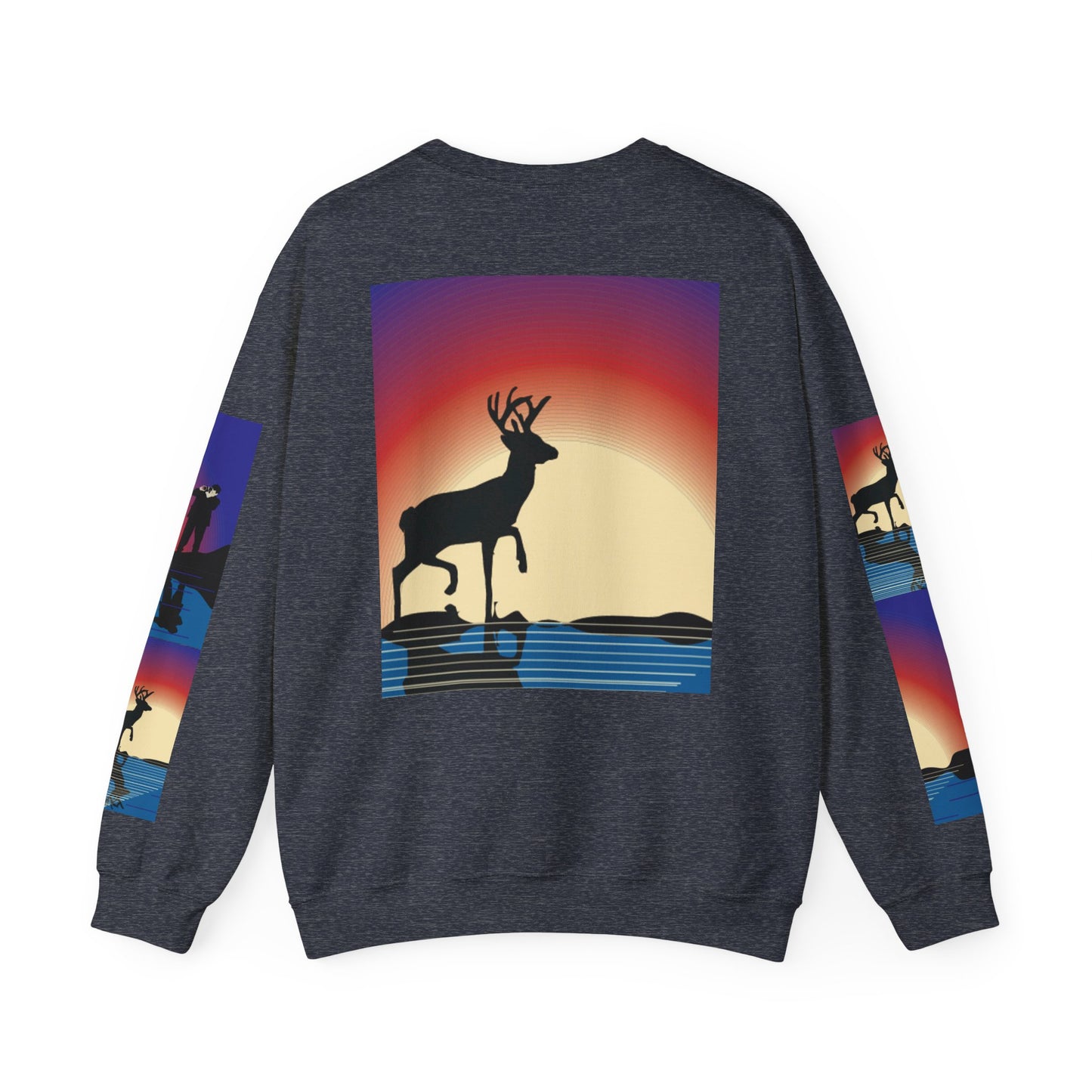 Vibrant Deer Sunset Unisex Crewneck Sweatshirt