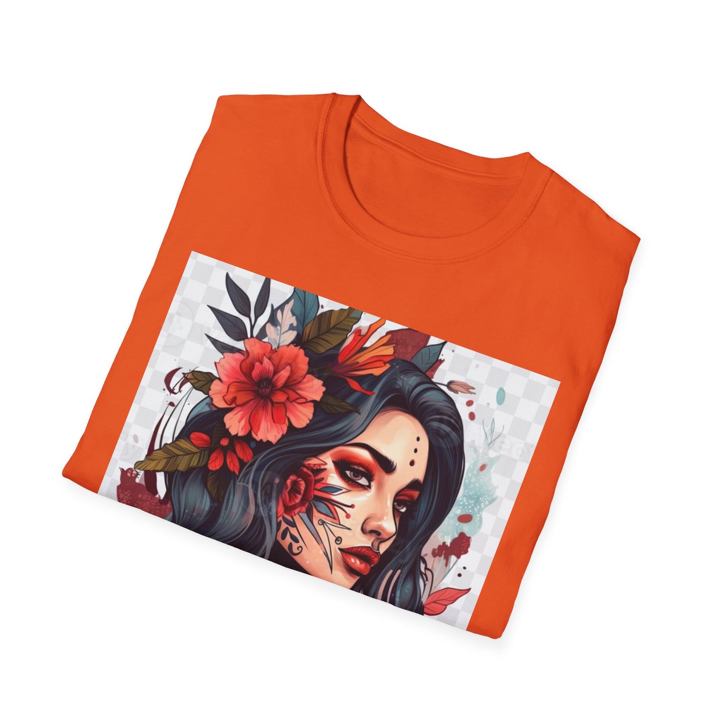 Bold Floral Art Unisex Softstyle T-Shirt