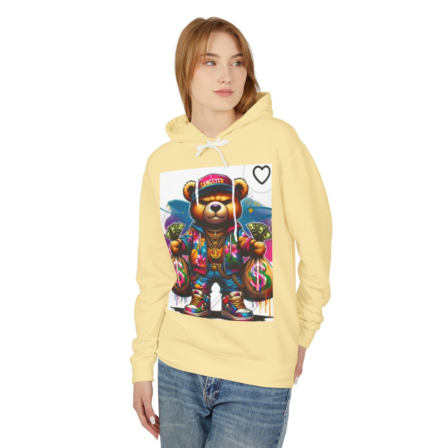 Trendy Bear Money Sweatshirt - Unisex Lightweight Hoodie for Gamers & Streetwear Fans