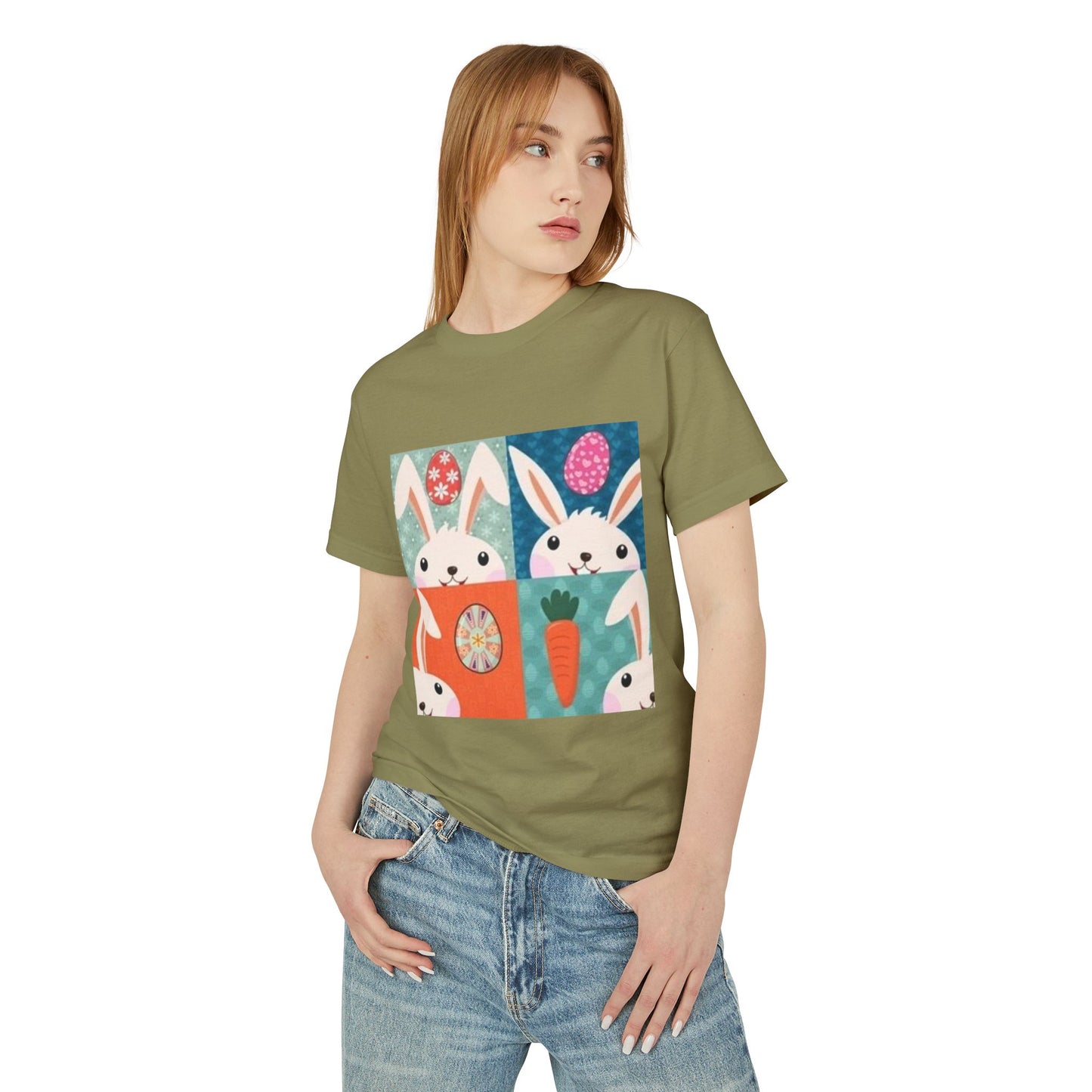 Cute Easter Bunny Tee - Unisex Garment-Dyed Cotton Shirt