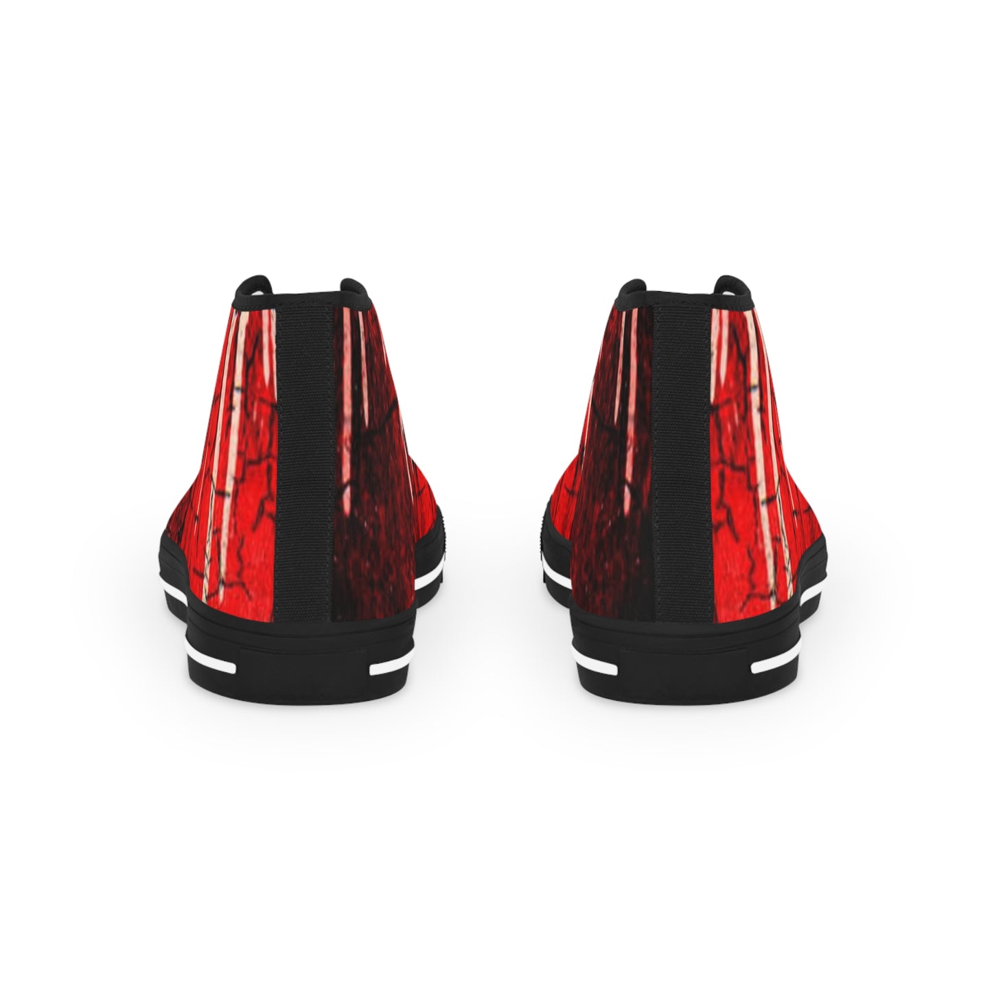 Men's High Top Sneakers - Bold Red Urban Style