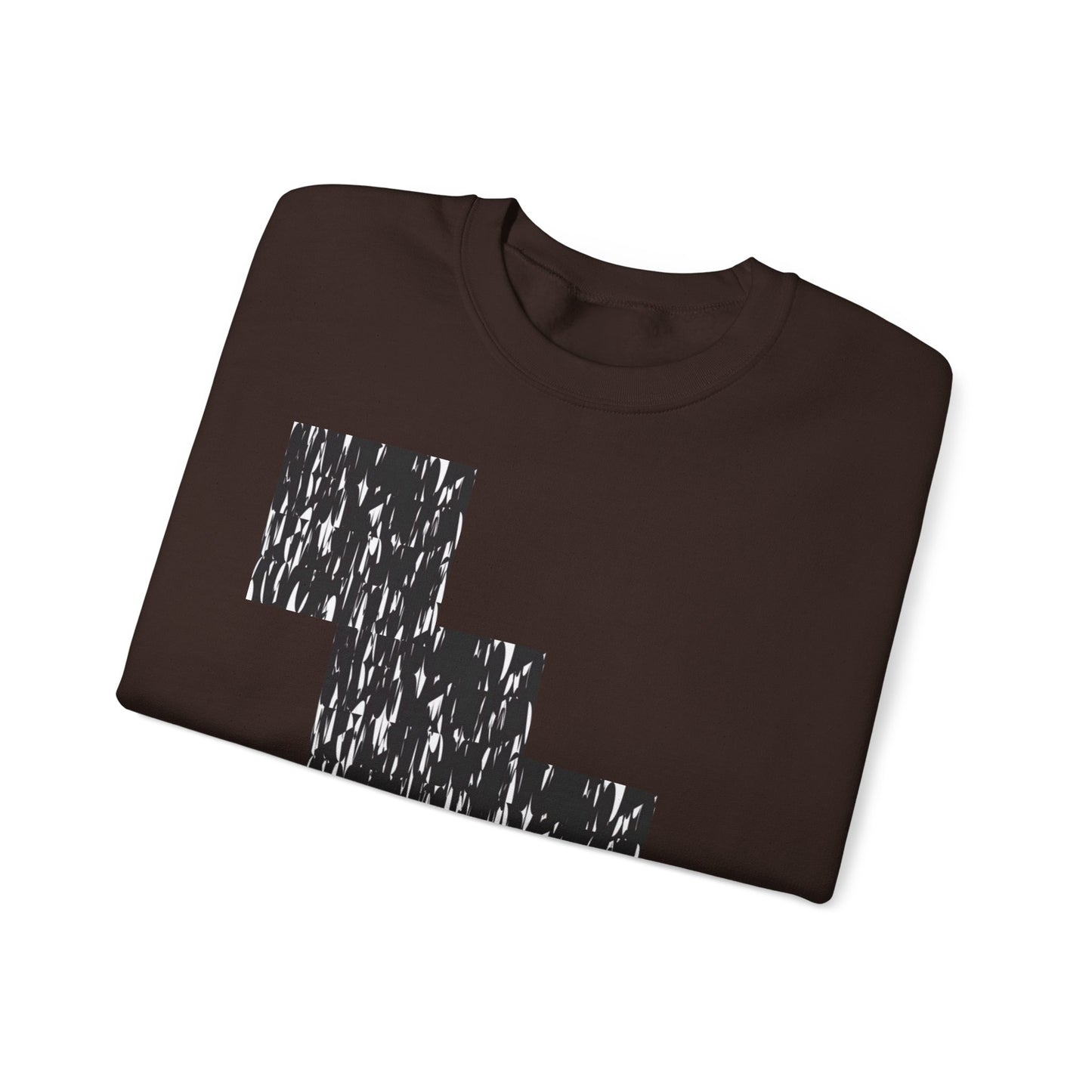 Trendy Graphic Crewneck Sweatshirt | Modern Abstract Black & White Design